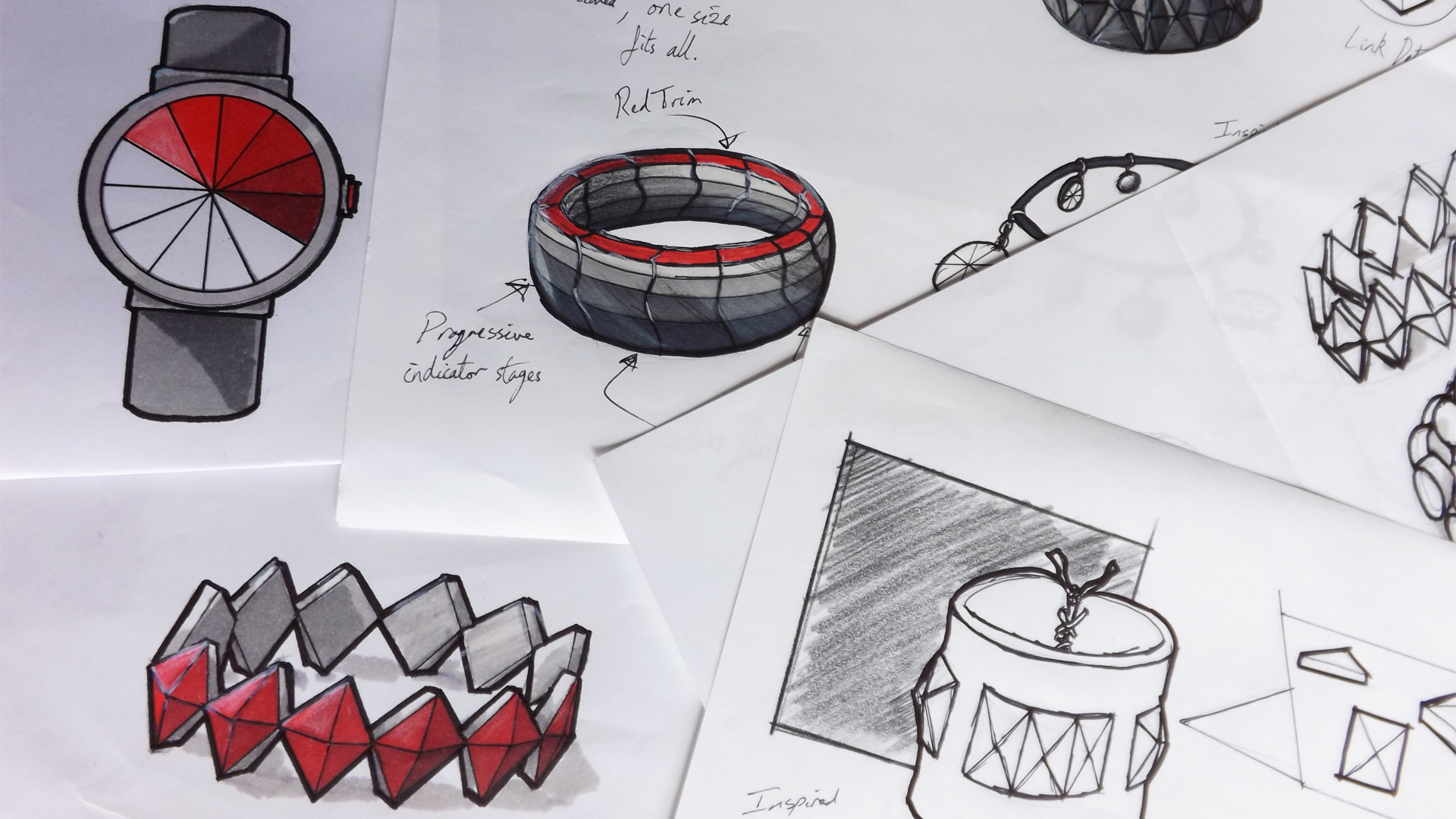 Quick rough form ideation sketches.