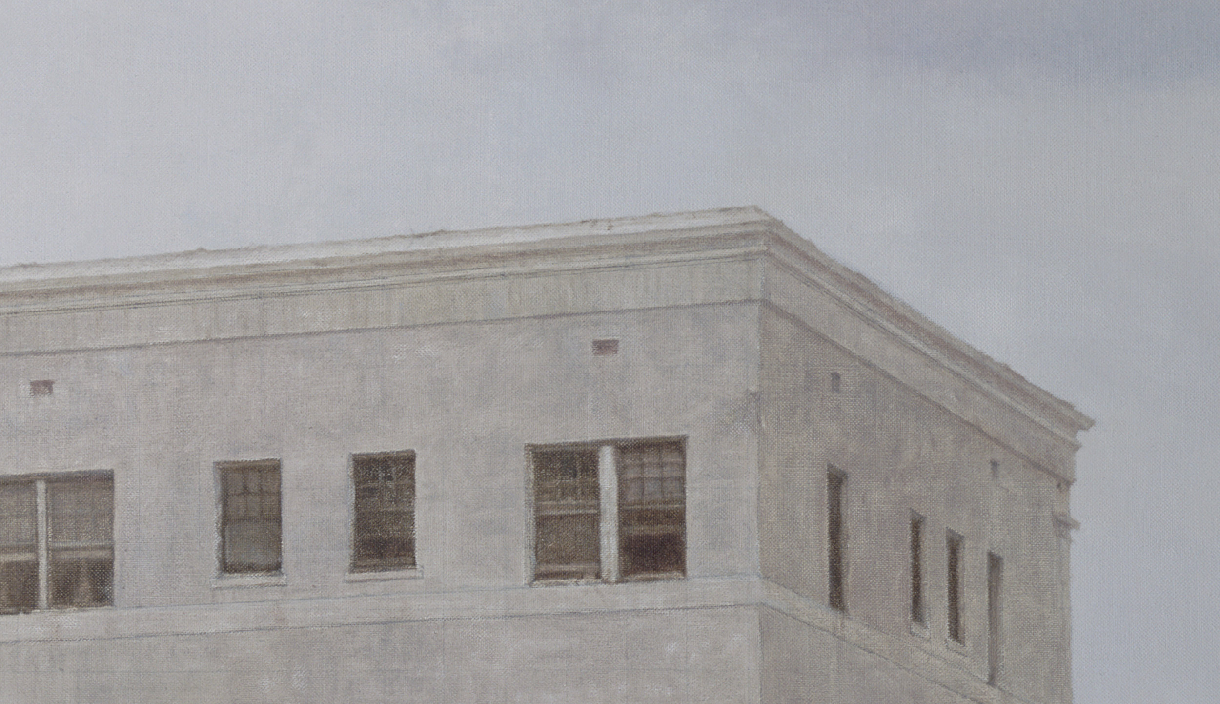   Wilshire Center Building  (Detail), 2015 Oil on linen 40 x 70 inches   