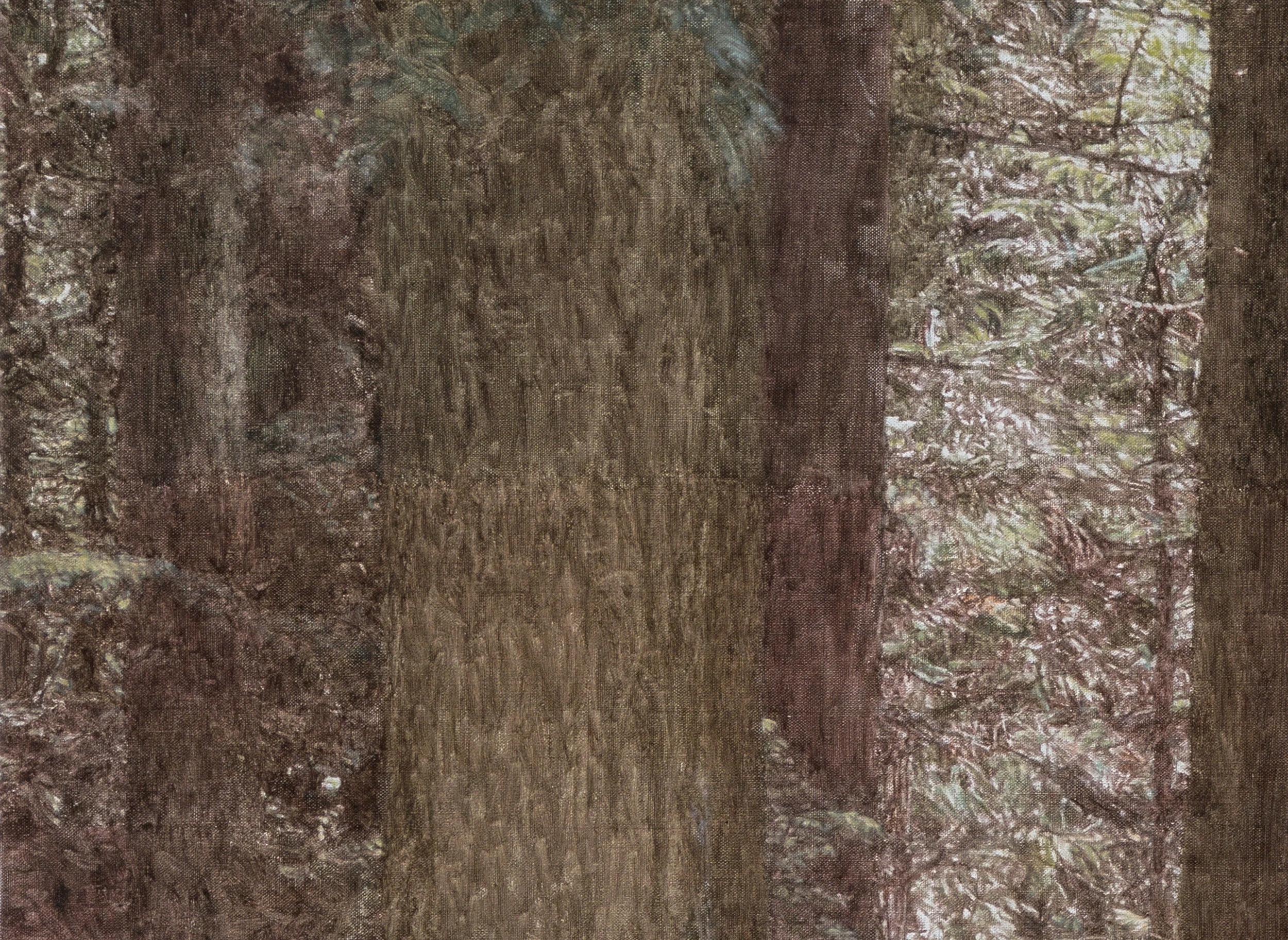 Solstice Woods (detail), 2017 Oil on linen 45 7/8 x 51 5/8 inches