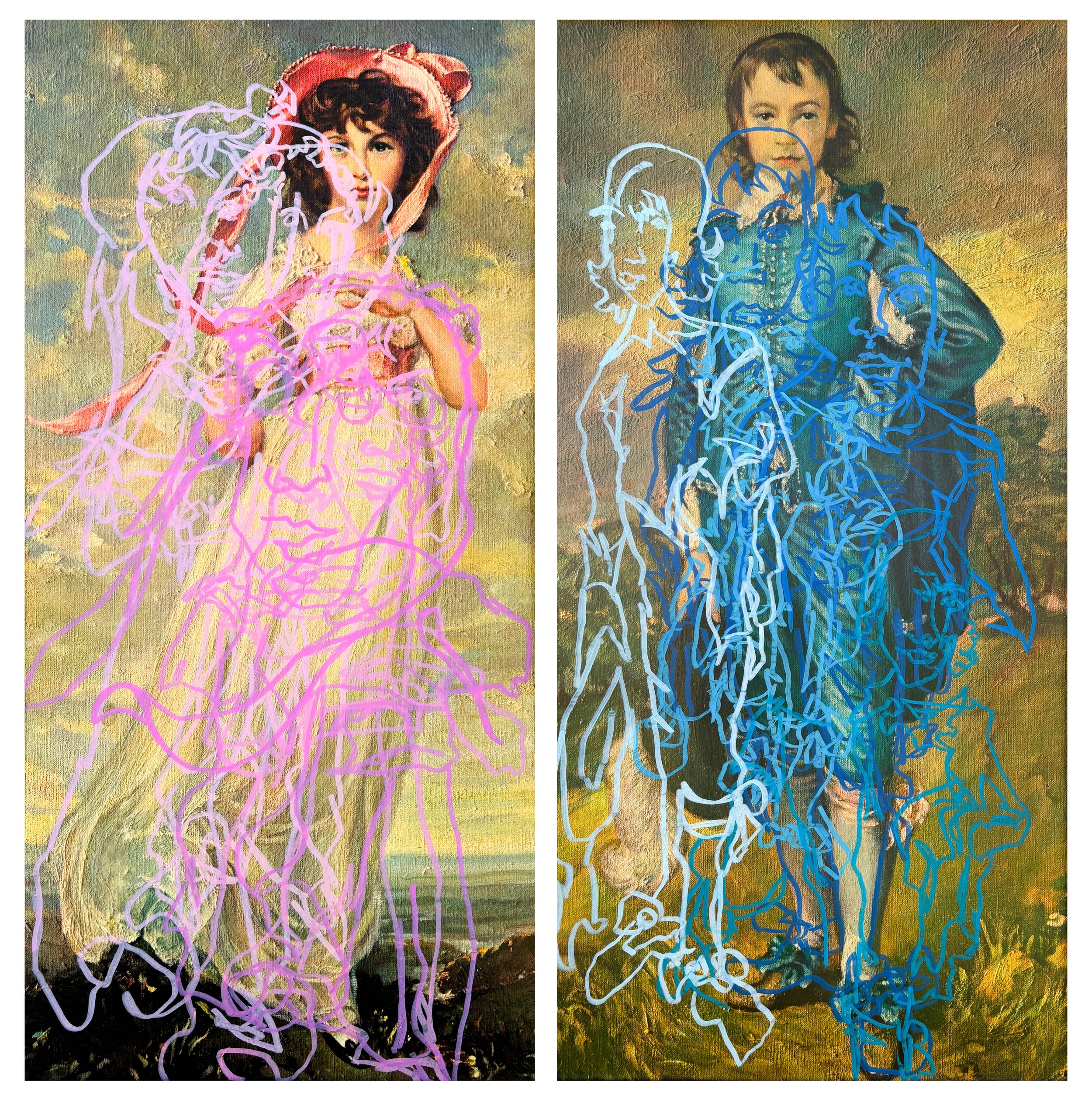 Blue Boy & Pinkie Reimagined (Diptych)