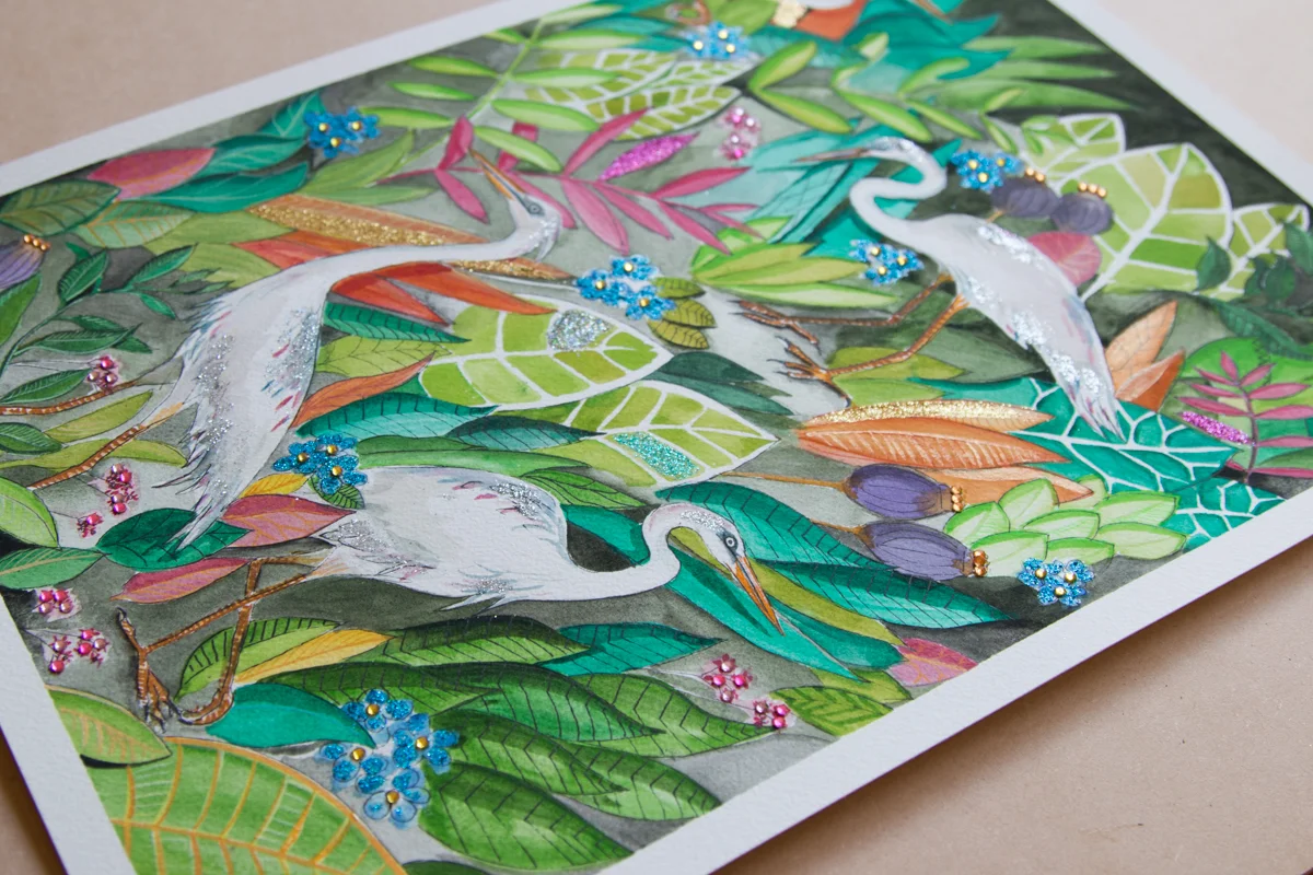Cranes in The Garden Glitter- Zoe Wood 2017 (1 of 1).jpg
