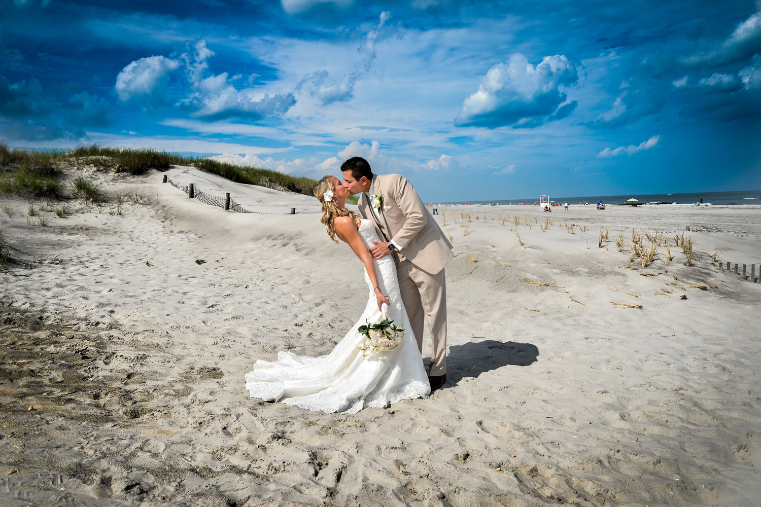 Brigantine, New Jersey beach on wedding day / Meyer Photography