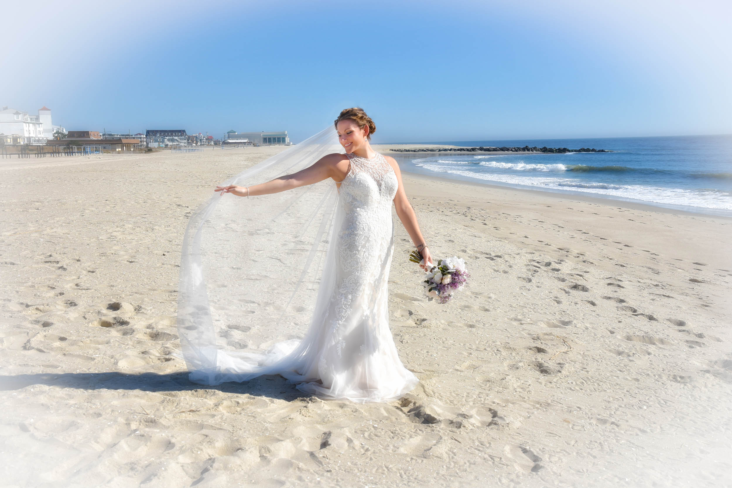 Cape May beach bride