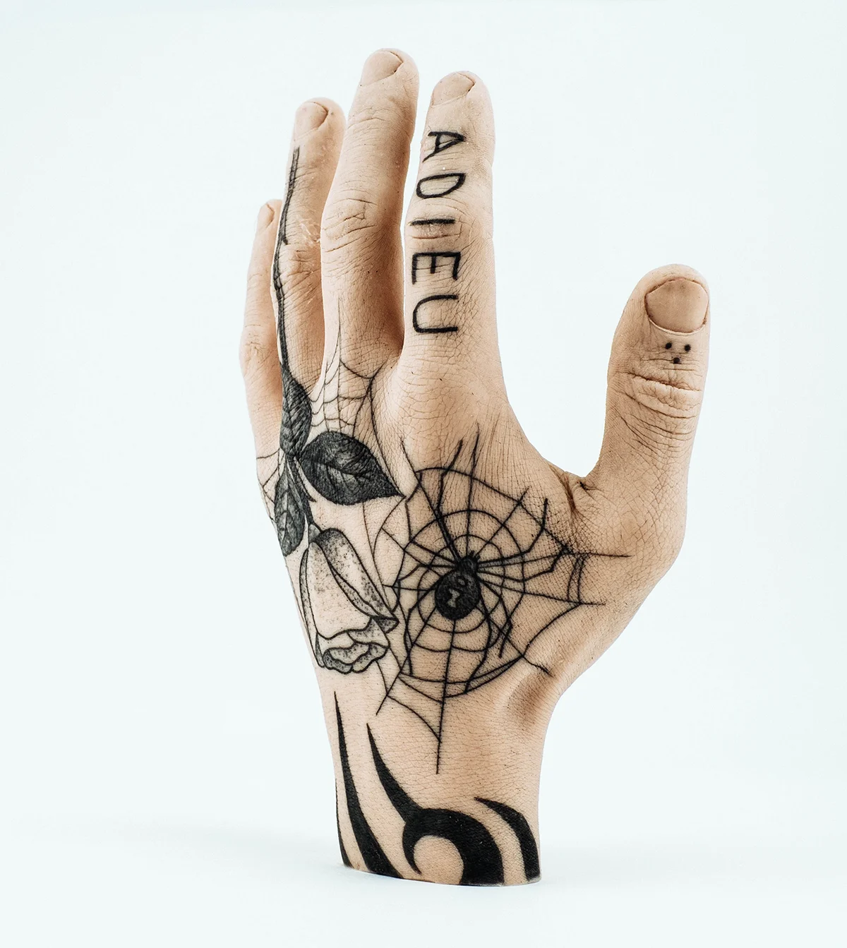 Melbourne Gallery, Thing Gallery, Tattooed Hands, Tattoos, Tattoo, Art Gallery, Art for Sale, Buy art, Tattoo art, Hand Tattoo, Silicone, Tattooed Silicone, Fake Hand, Charley Gerardin