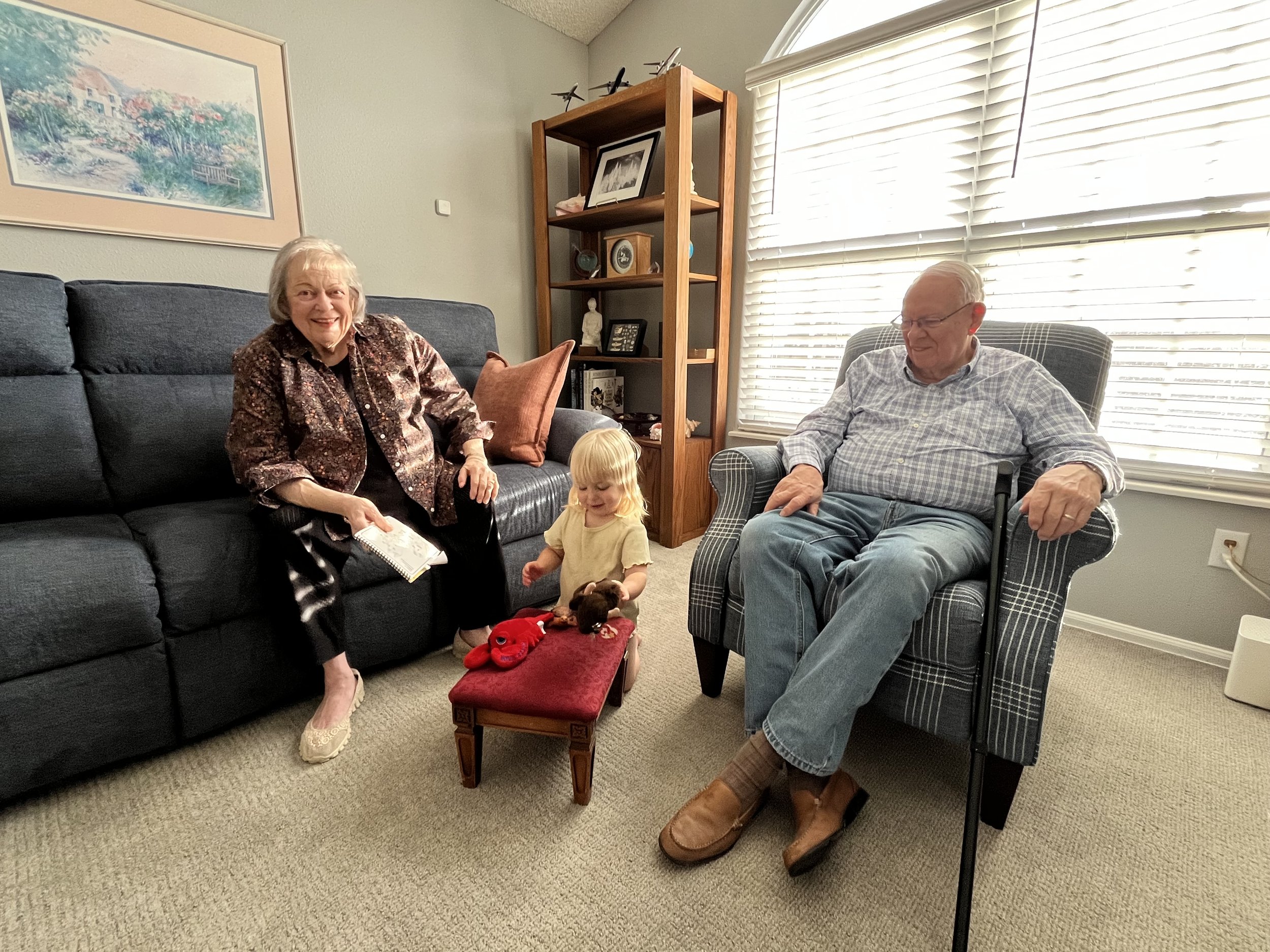 We took a weekend trip to visit Grandma and Grandpa Jacobs! Unfortunately I got really sick and stayed in the hotel bed the entire weekend, but Matt and Eden had such great fun visiting, going for swims and Matt took Eden to the planetarium and for a
