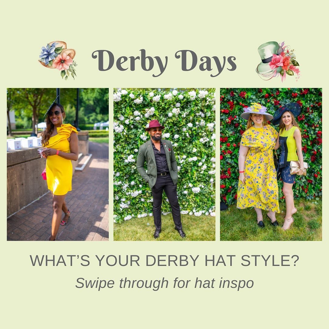 👒 What&rsquo;s your Kentucky Derby hat style? Do you prefer a classic look, or will you go big and bold? Swipe to check out some popular headwear styles, worn by our awesome Derby Days guests in years past! 

We&rsquo;ll see you on Saturday, May 4 f