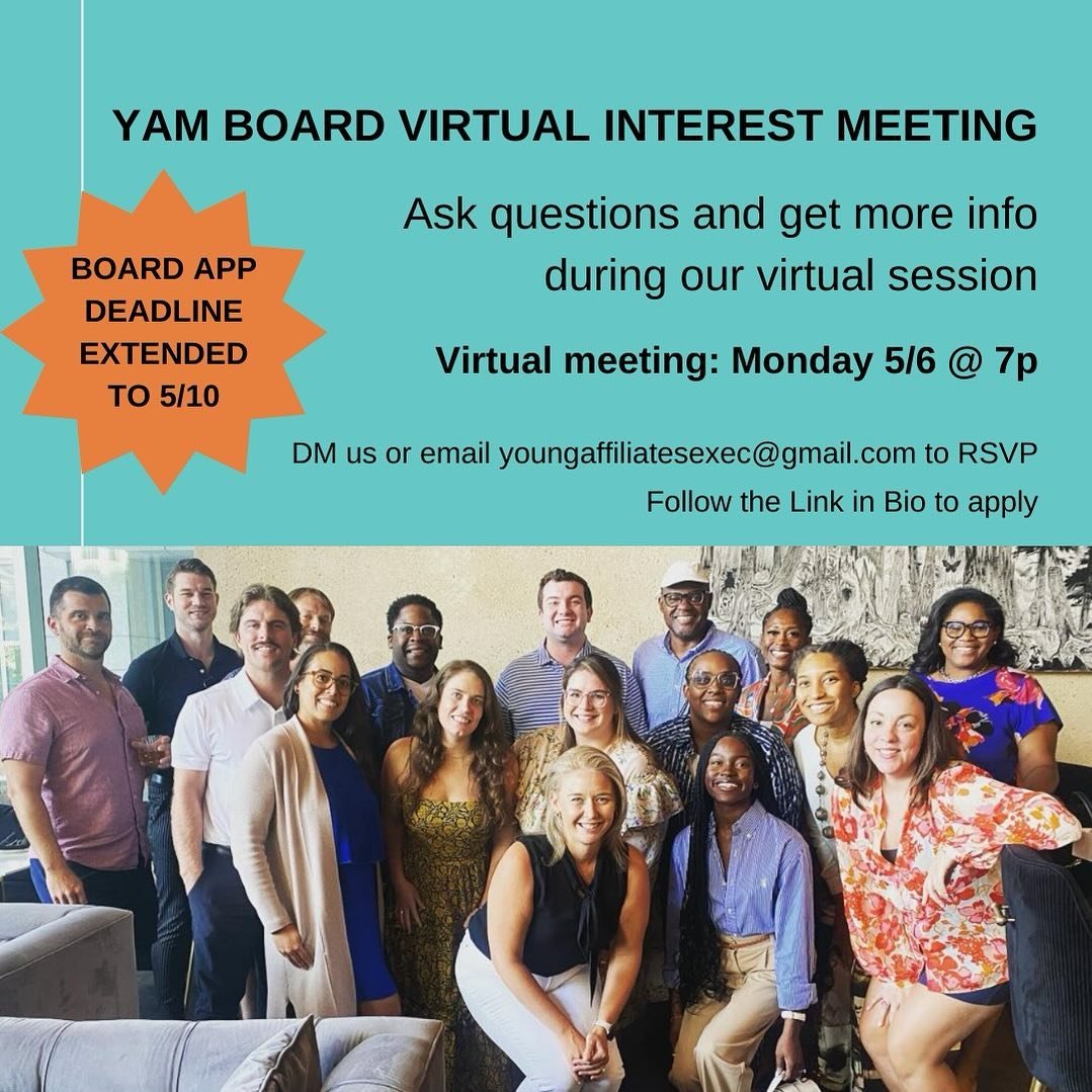 🤔 Thinking about joining the YAM Board? We&rsquo;ve extended the application deadline to Friday, 5/10! We&rsquo;ll also be hosting a virtual interest meeting on Monday 5/6 @ 7p, where you can get more information and ask questions. DM us with your c