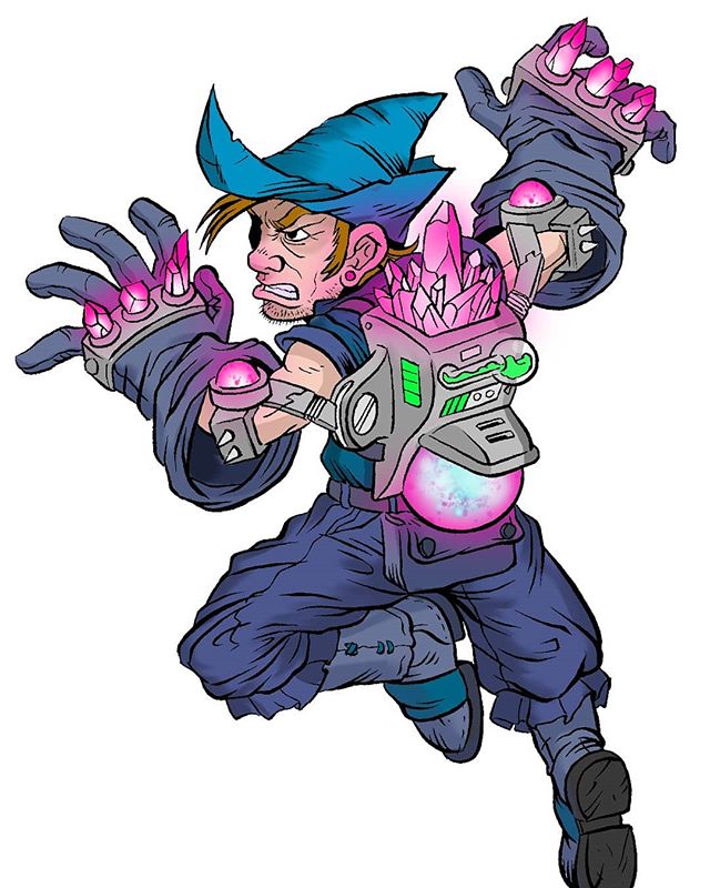 More #Battlegridchampions coming attcha! This time is the #mage class. This gnome lucked into owning the channeling gauntlets. They were a tad to heavy and oversized for him but he built a exoarmor powered by magic to make em easy to use. Added bonus