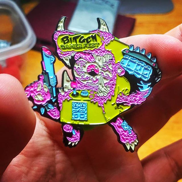 Its like birthing a new member of the family. Little cabby the #bitgengamerfestxiii mascot has gotten transformed into a #limitededition numbered and signed #diecut #enamelpin !!! Thanks to the spot on work from my patnahs @phatpins who did what no o