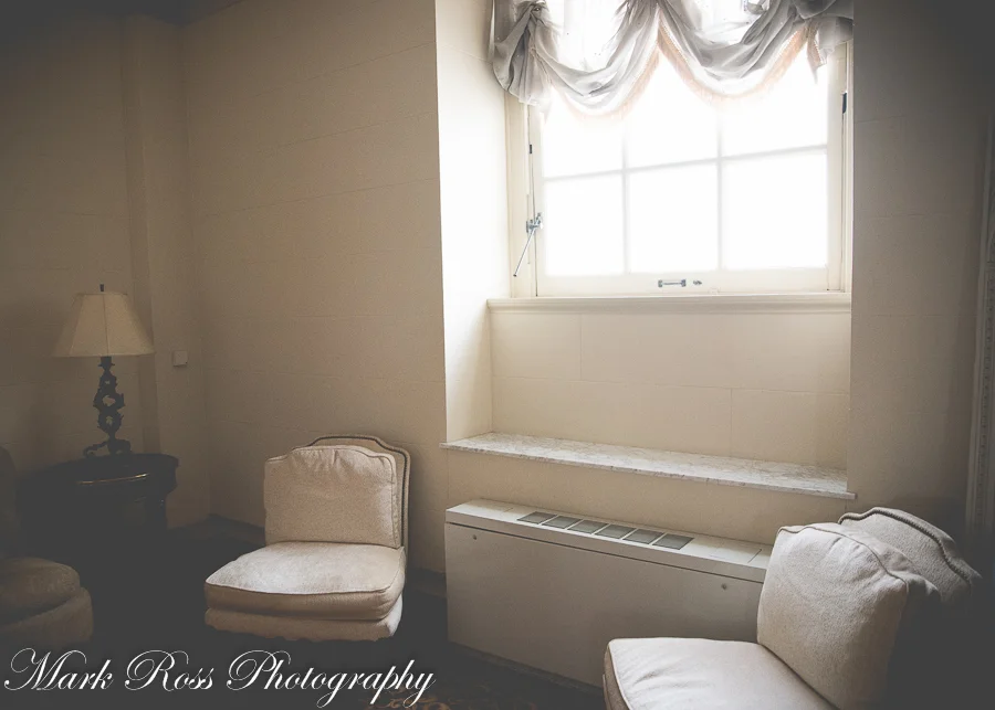 The bridal lounge where Karen will put her gown on.