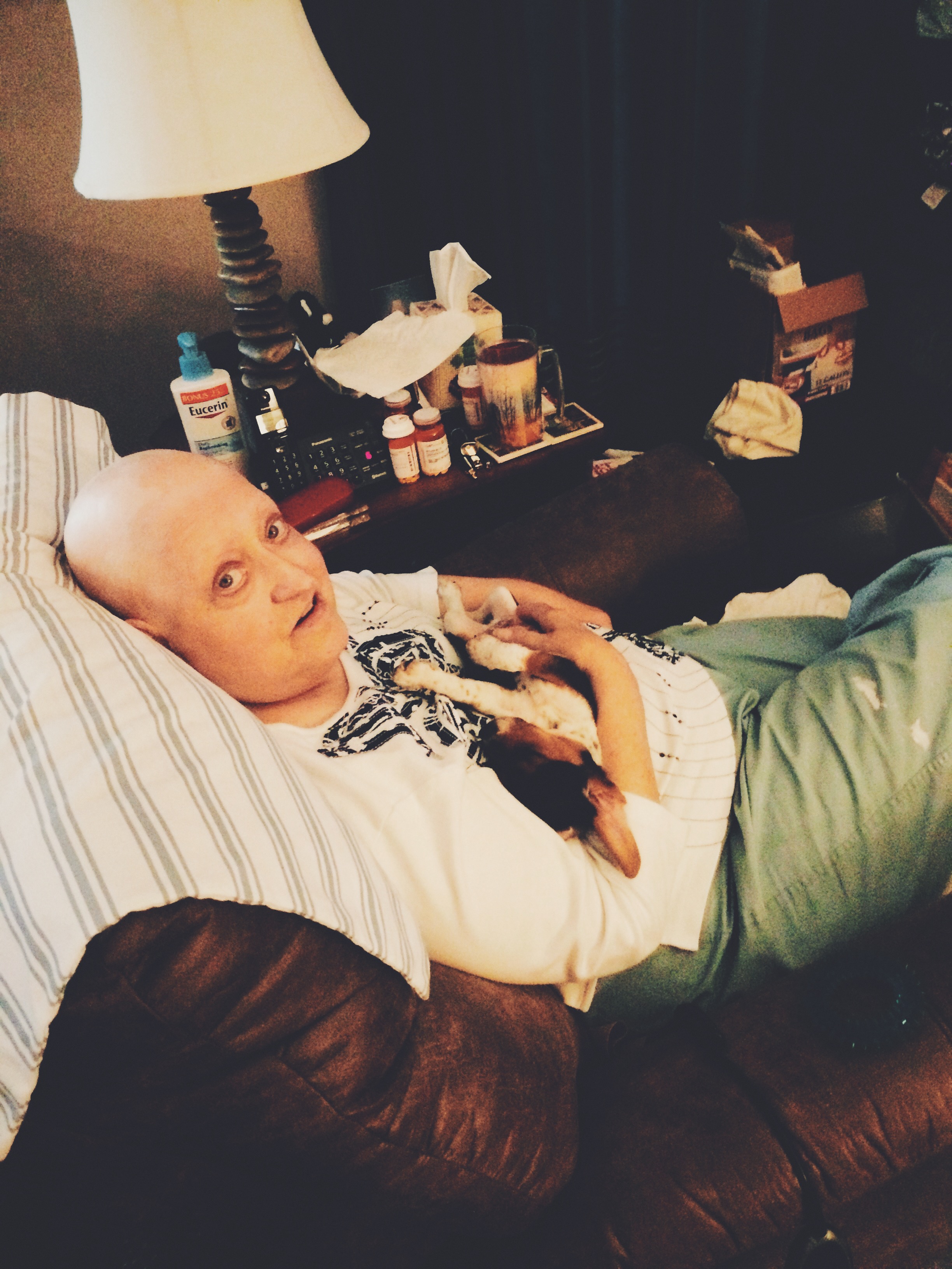 Aunt Betty holding Gus Gus.