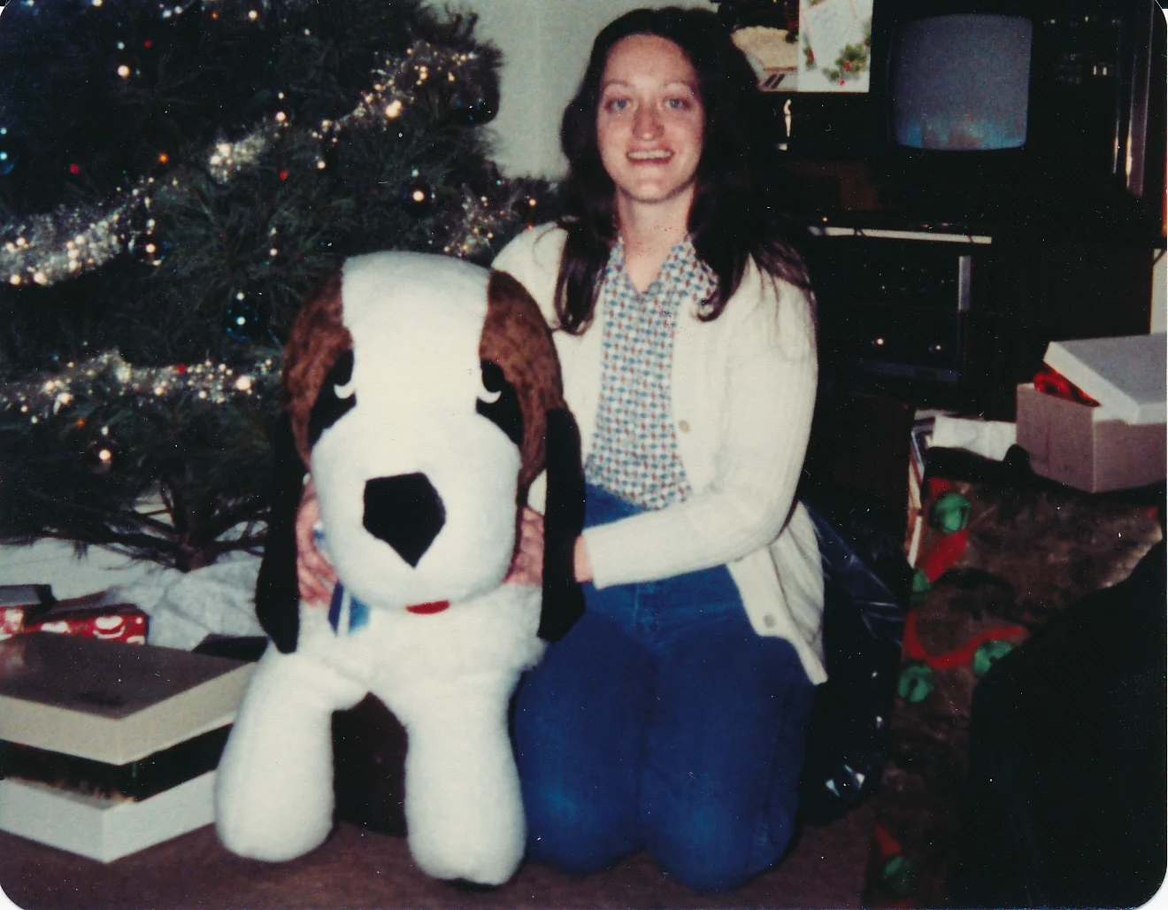 Aunt Betty at Christmas, long ago.