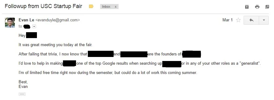 I sent the first email to establish a relationship.