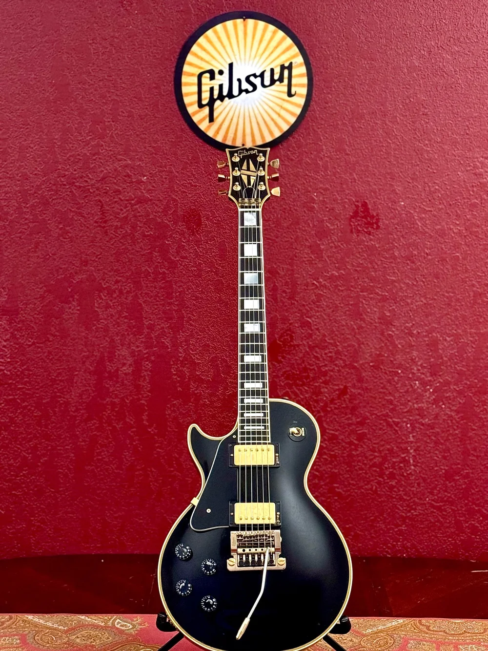 ギター Gibson Custom Shop 1968 Les Paul Lefty Platinum Gibson Custom 1968 Les Paul Custom Reissue Gloss