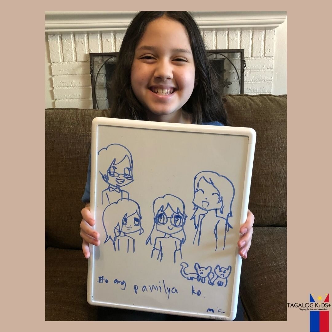 One of our Tagalog Kids+ students made this amazing artwork of her pamilya. Our students are the best!!! 🇵🇭🎉✨

📸DM your photos to be featured on our social media pages! 

#filam #tagalog #losangeles #pasadena #filipino #filipinopride #filipinolan