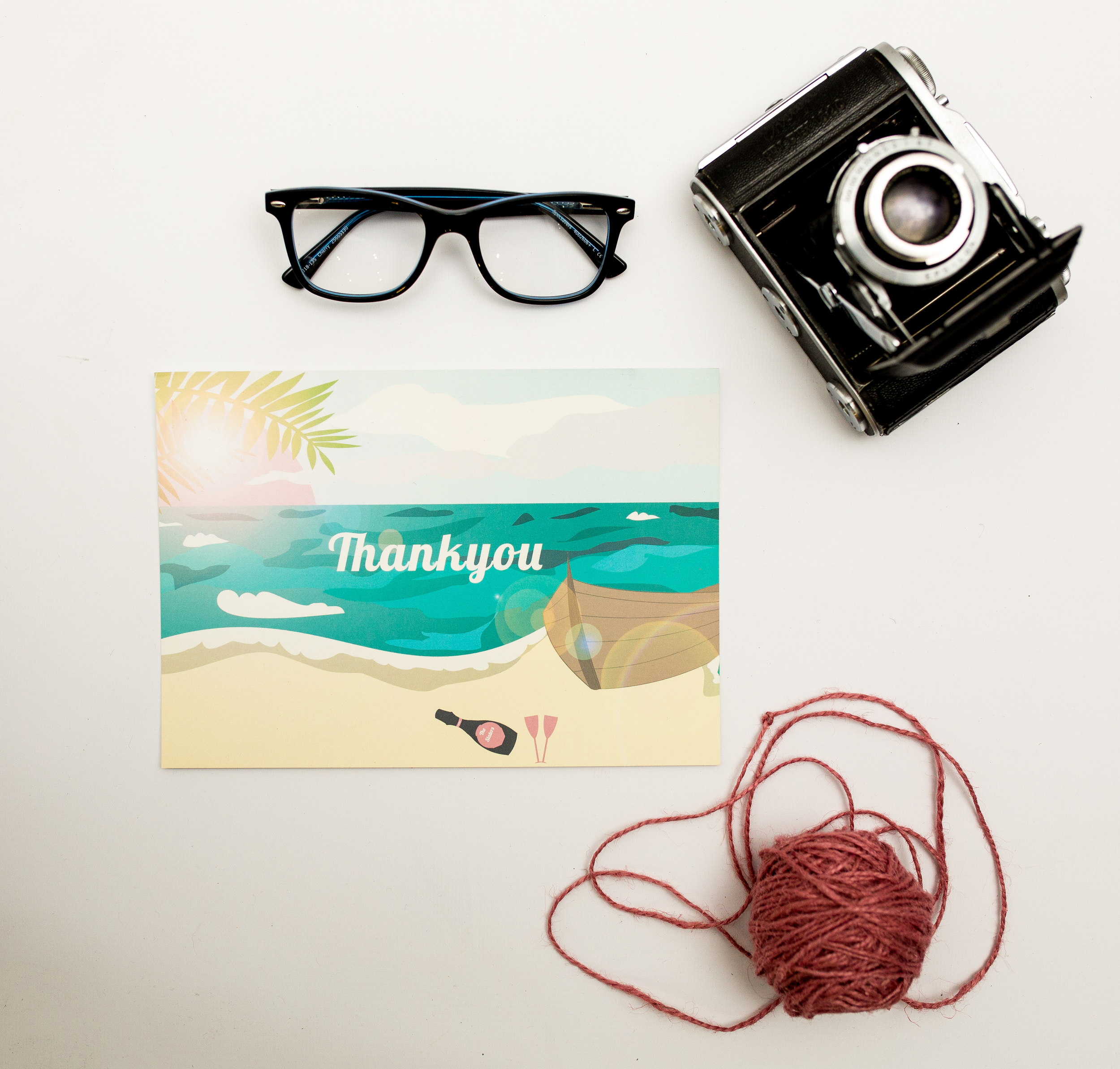 Destination Weddings Post Card Thank You Front