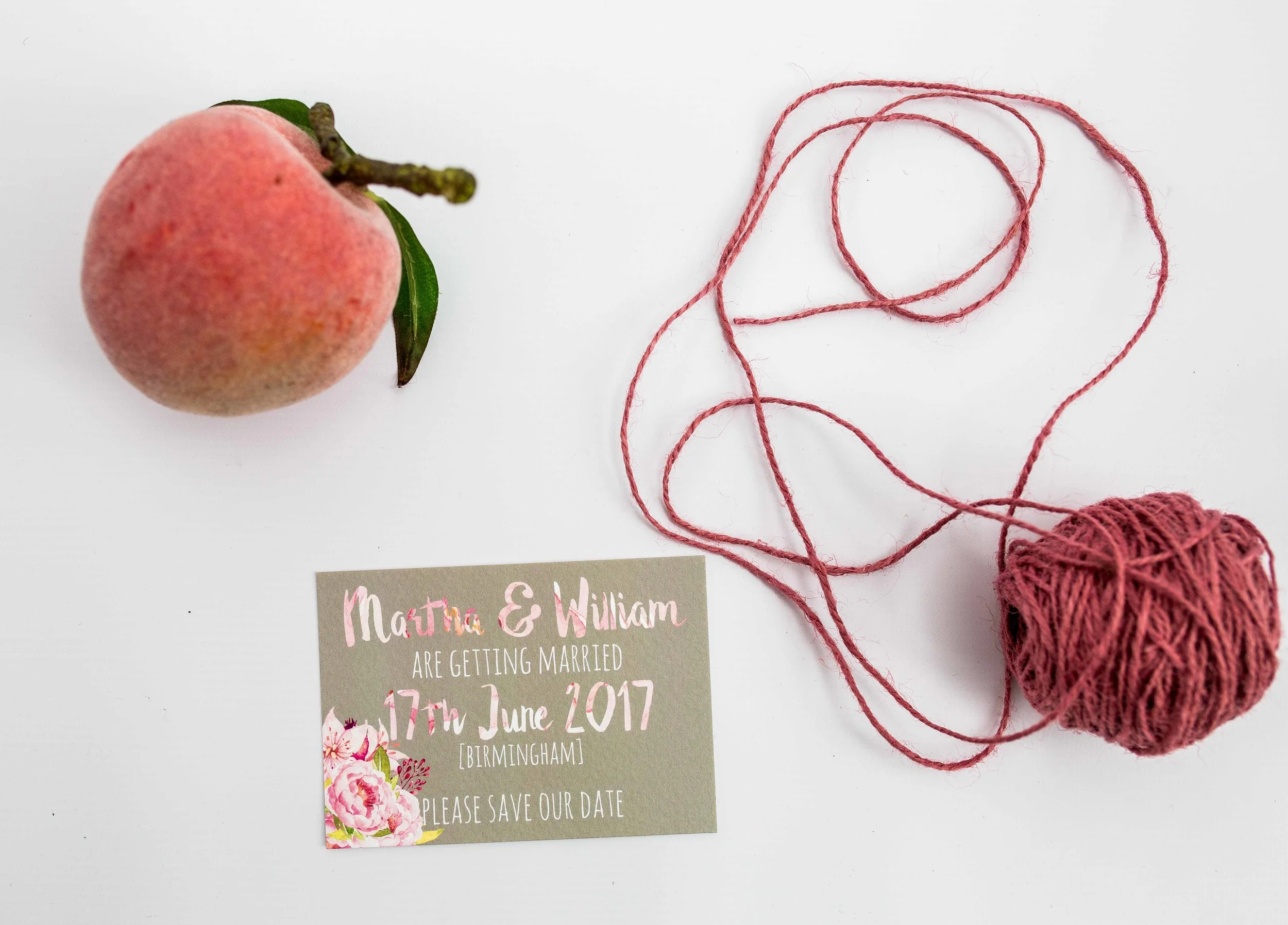 Ariel Modern Floral and Calligraphy Save the Date Card | Front