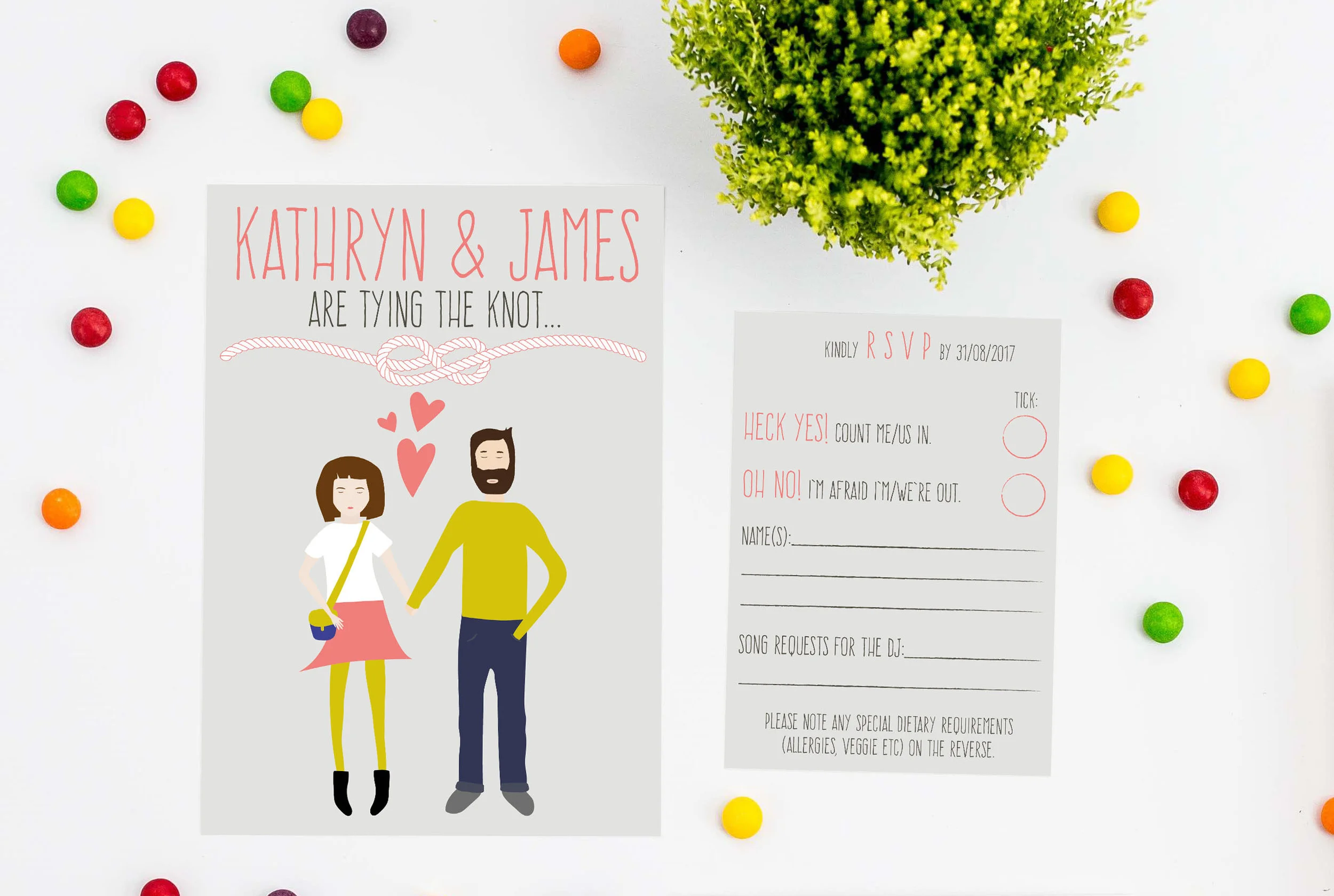 Hipster Invitation Front | Hipster RSVP Card Front