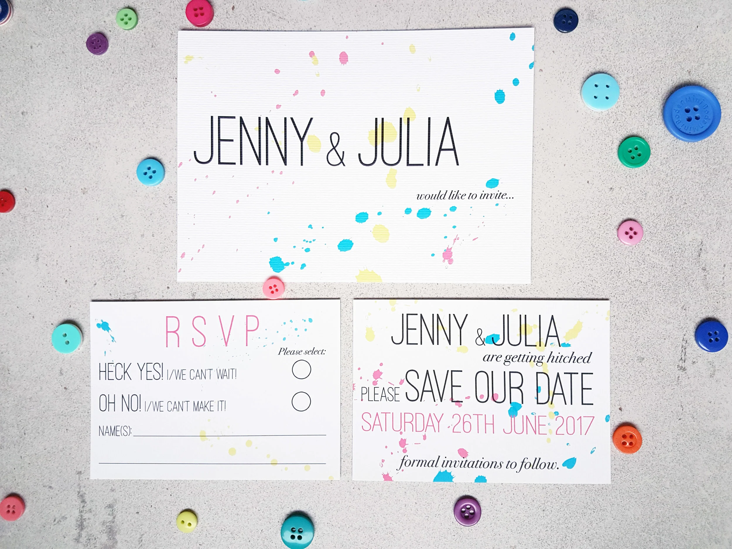 Ink My Wedding - Invitation Save The Date & RSVP (Front)