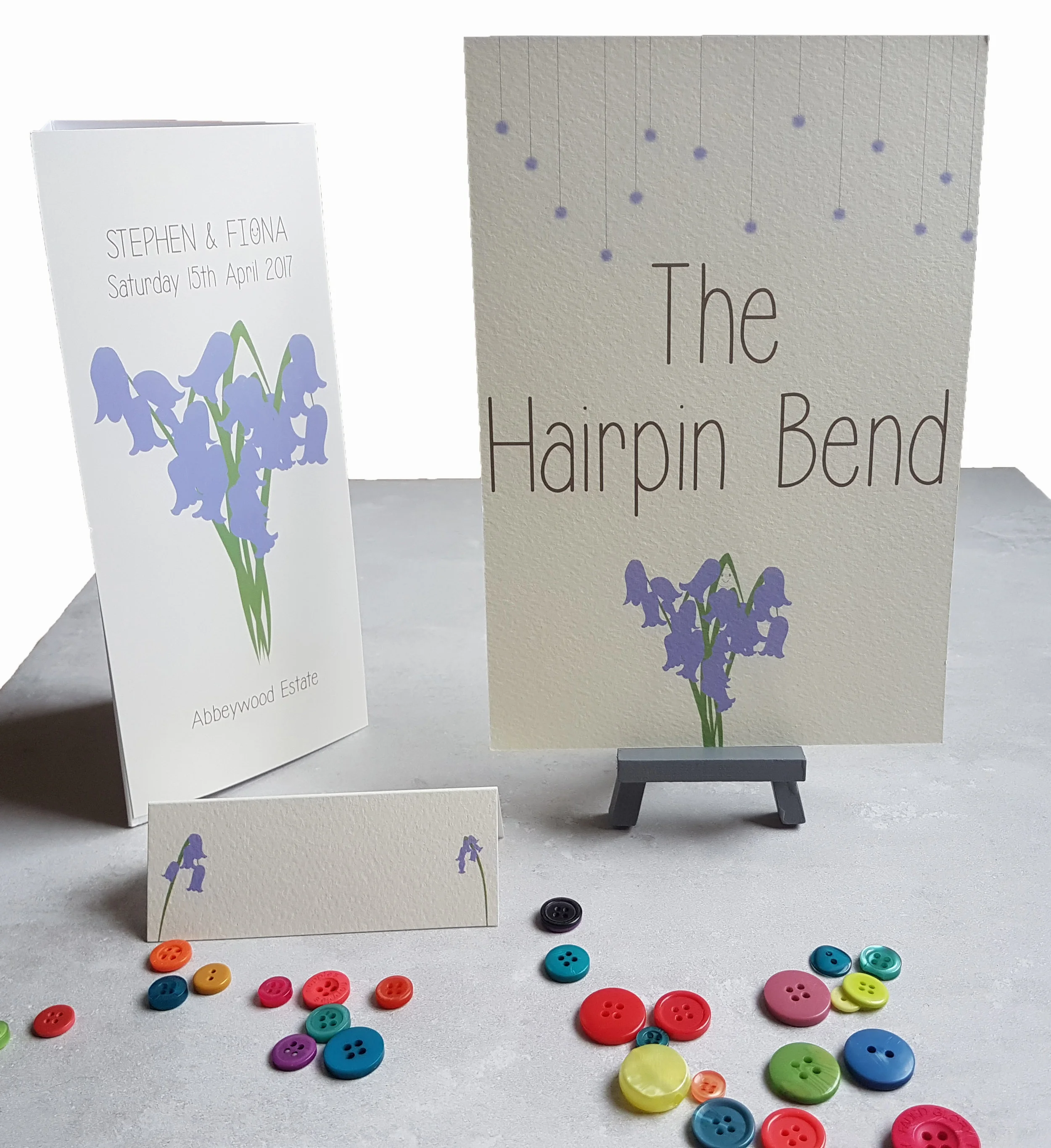 Bluebells: Table Talker Menu | Table Name | Place Setting