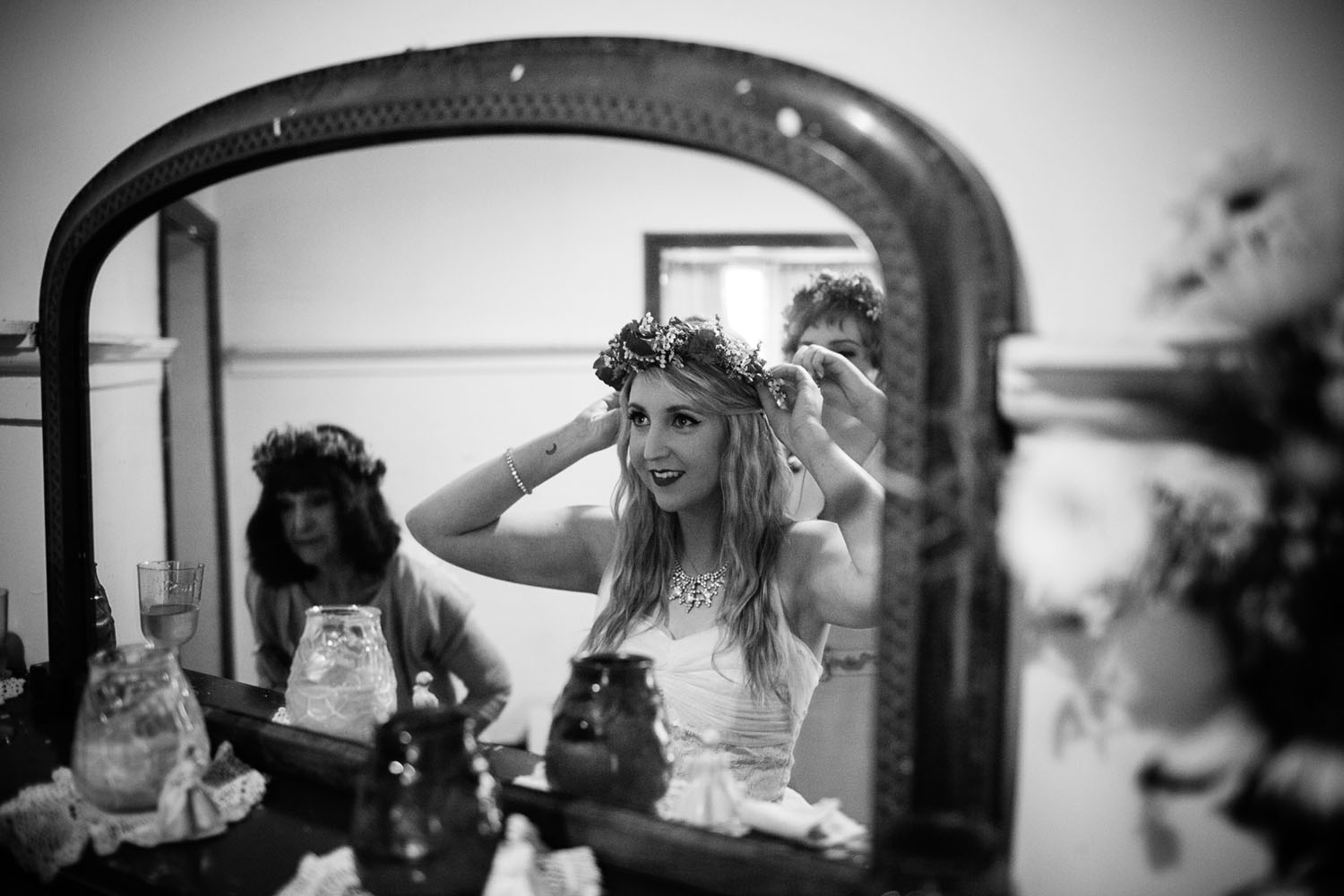 Adelaide bride with flower garland