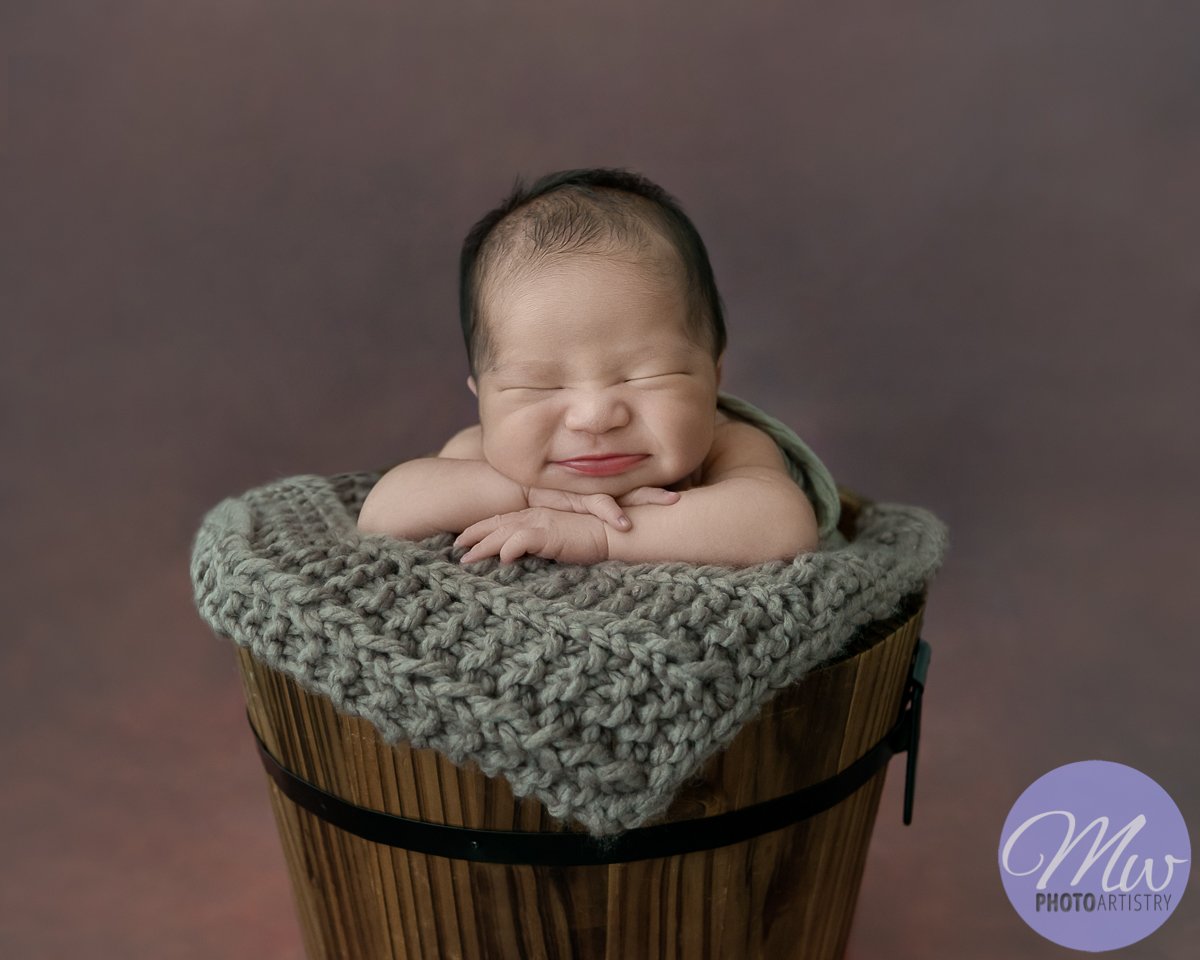 Kuala Lumpur Kuching Malaysia Newborn Photographer Baby Smile Photo