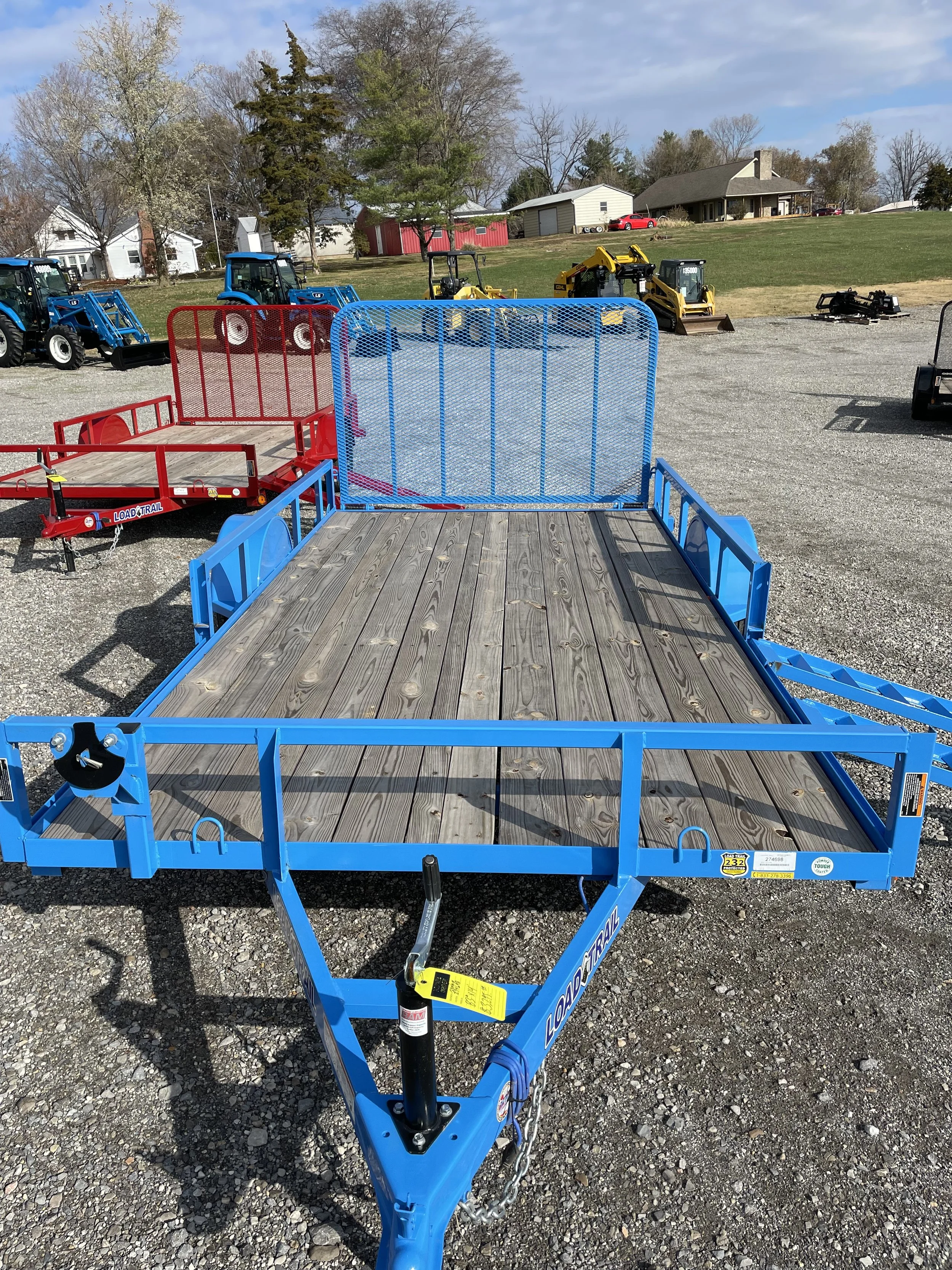  83“ X 14’ BLUE UTILITY   5’ SPRING ASSIST RAMP  SIDE LOADING OPTION   $3,295    