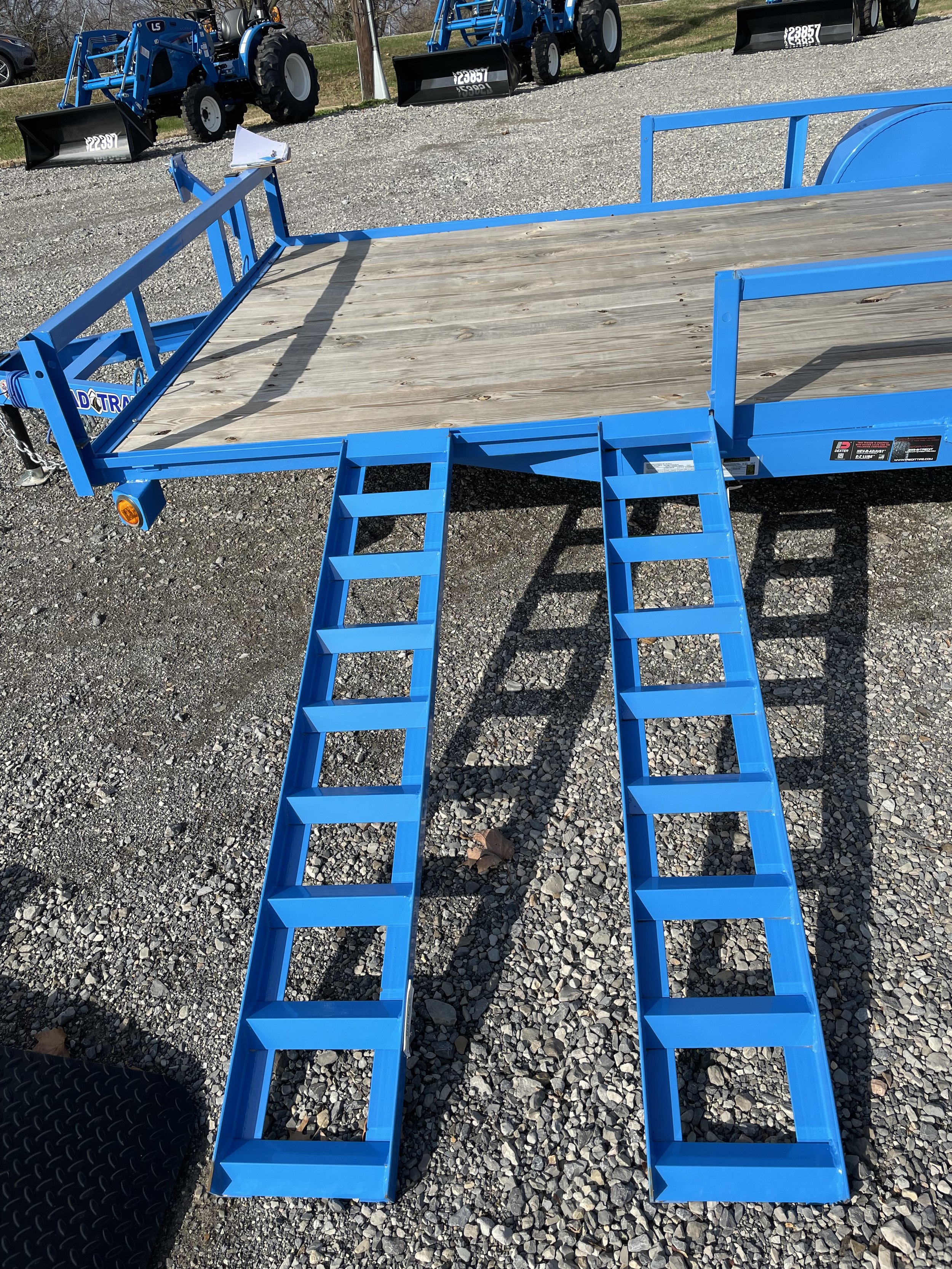  83“ X 14’ BLUE UTILITY   5’ SPRING ASSIST RAMP  SIDE LOADING OPTION   $3,295   