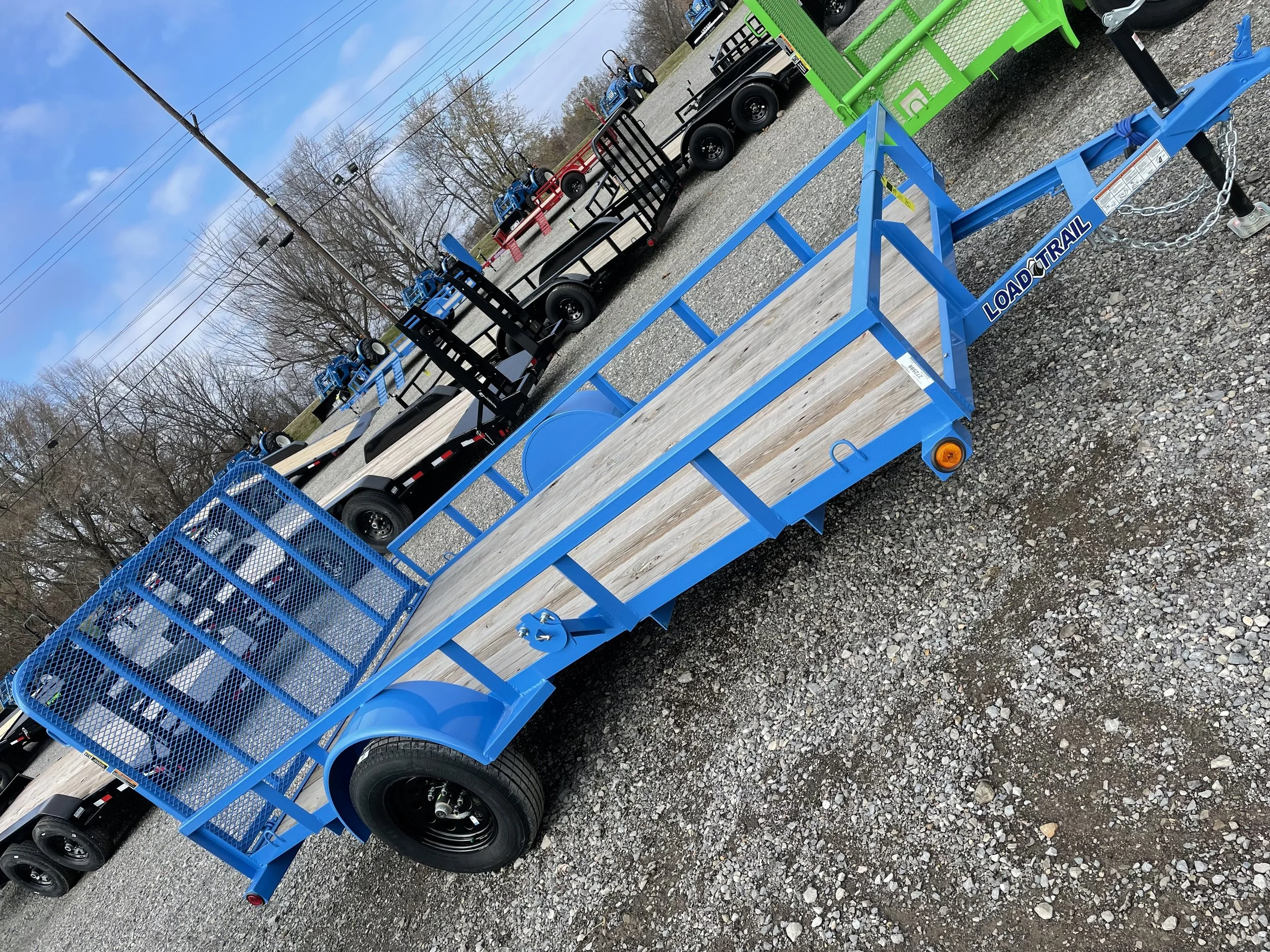  77” X 12’ BLUE UTILITY   5’ SPRING ASSIST RAMP   $2,995    