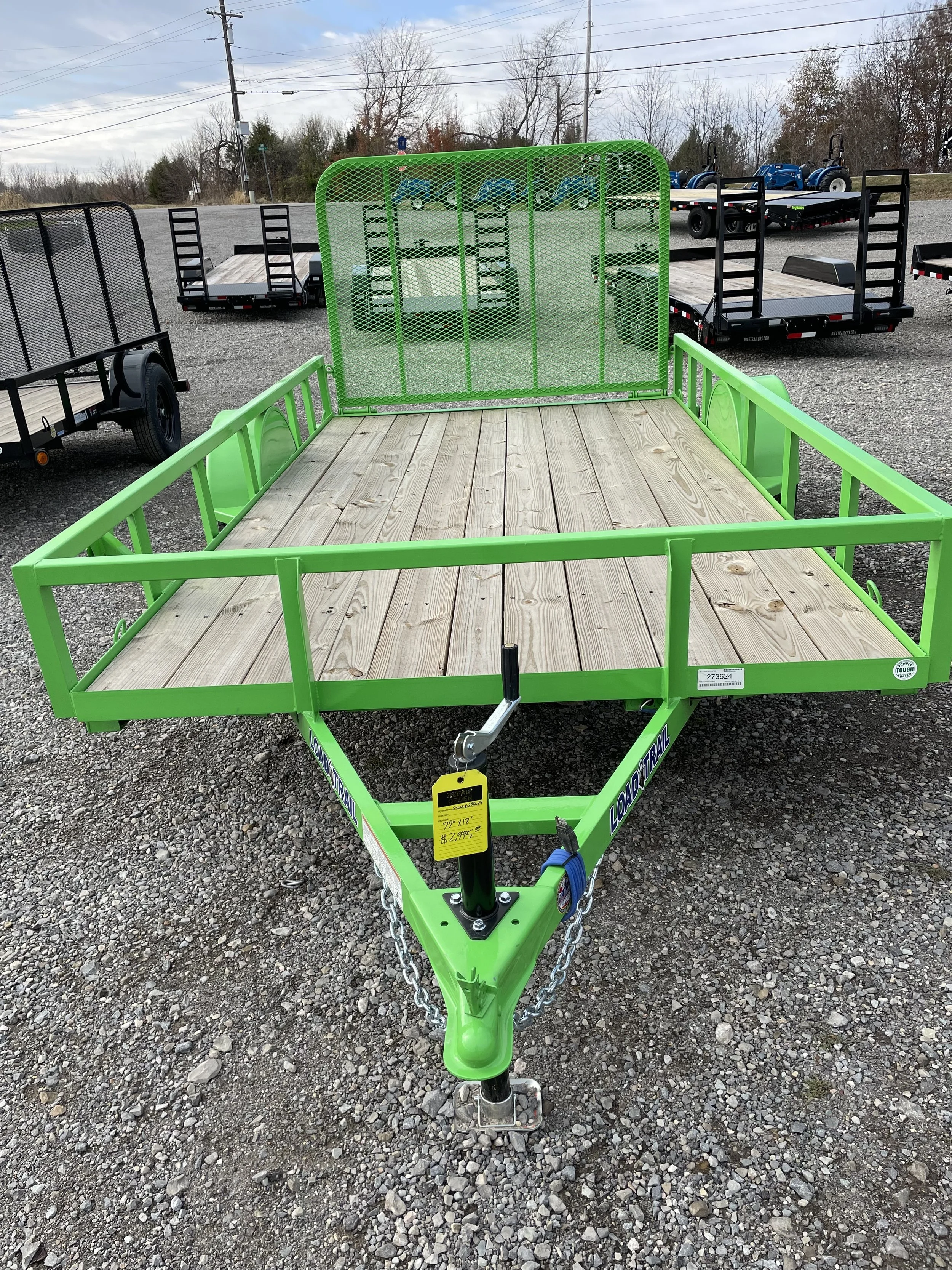  77“ X 12’ GREEN UTILITY  5’ SPRING ASSIST RAMP   $2,995   