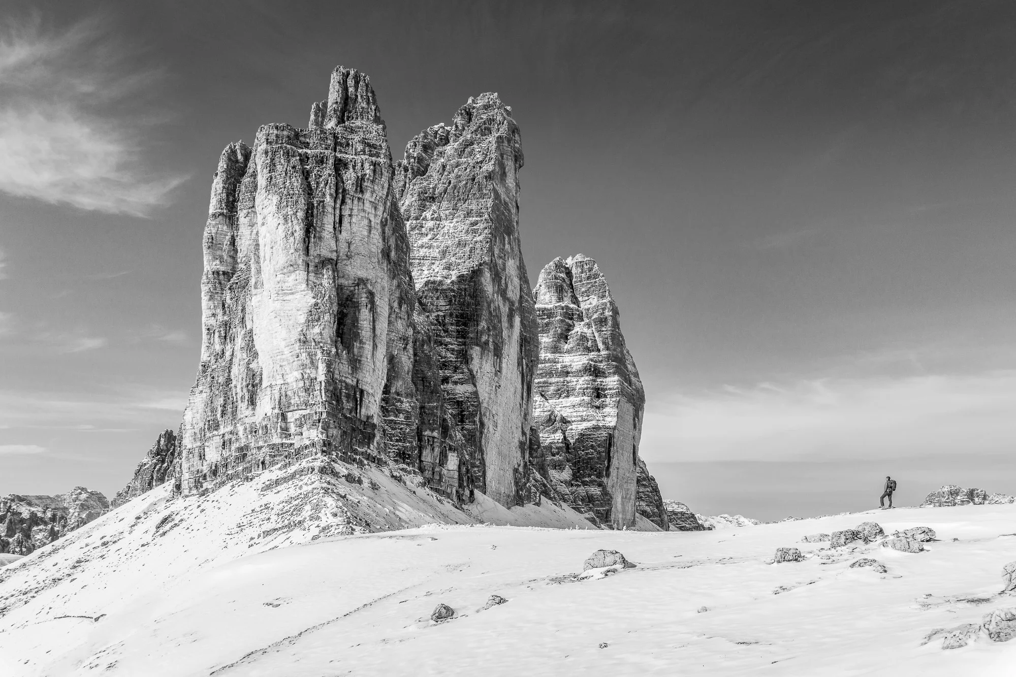 Tre Cime. Un Uomo. _Forcella Lavaredo_ Photo ©ROMINAVENIER