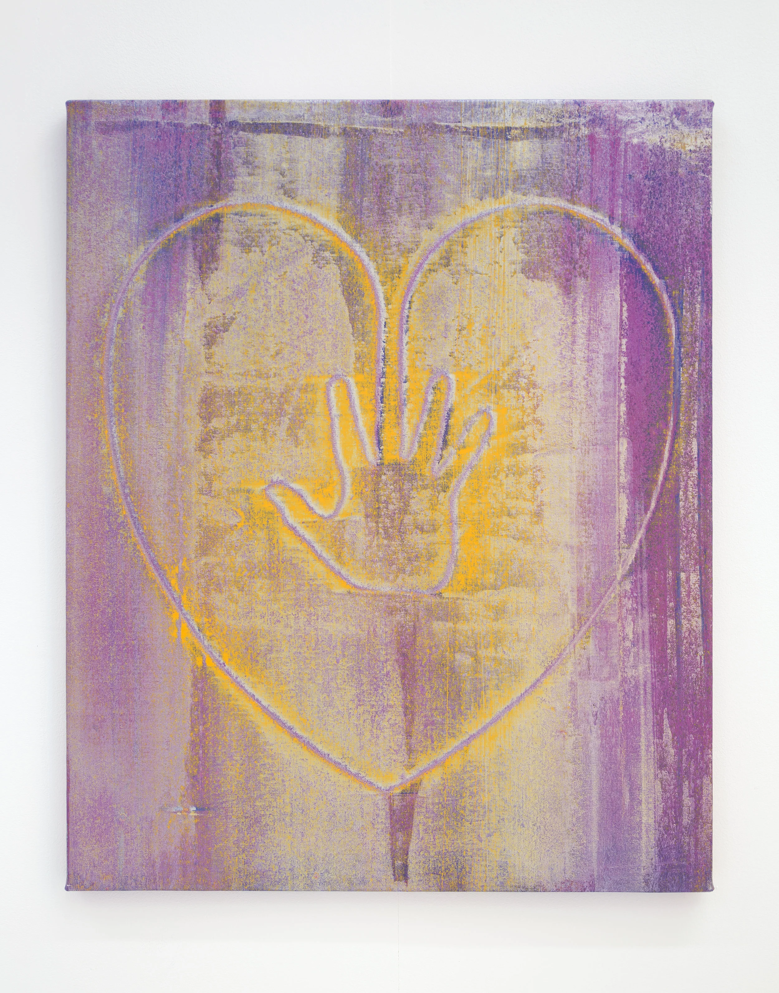 Hand on Heart (Silver Pink), 2017acrylic on canvas77 x 66 cm.[Ref. JK2]