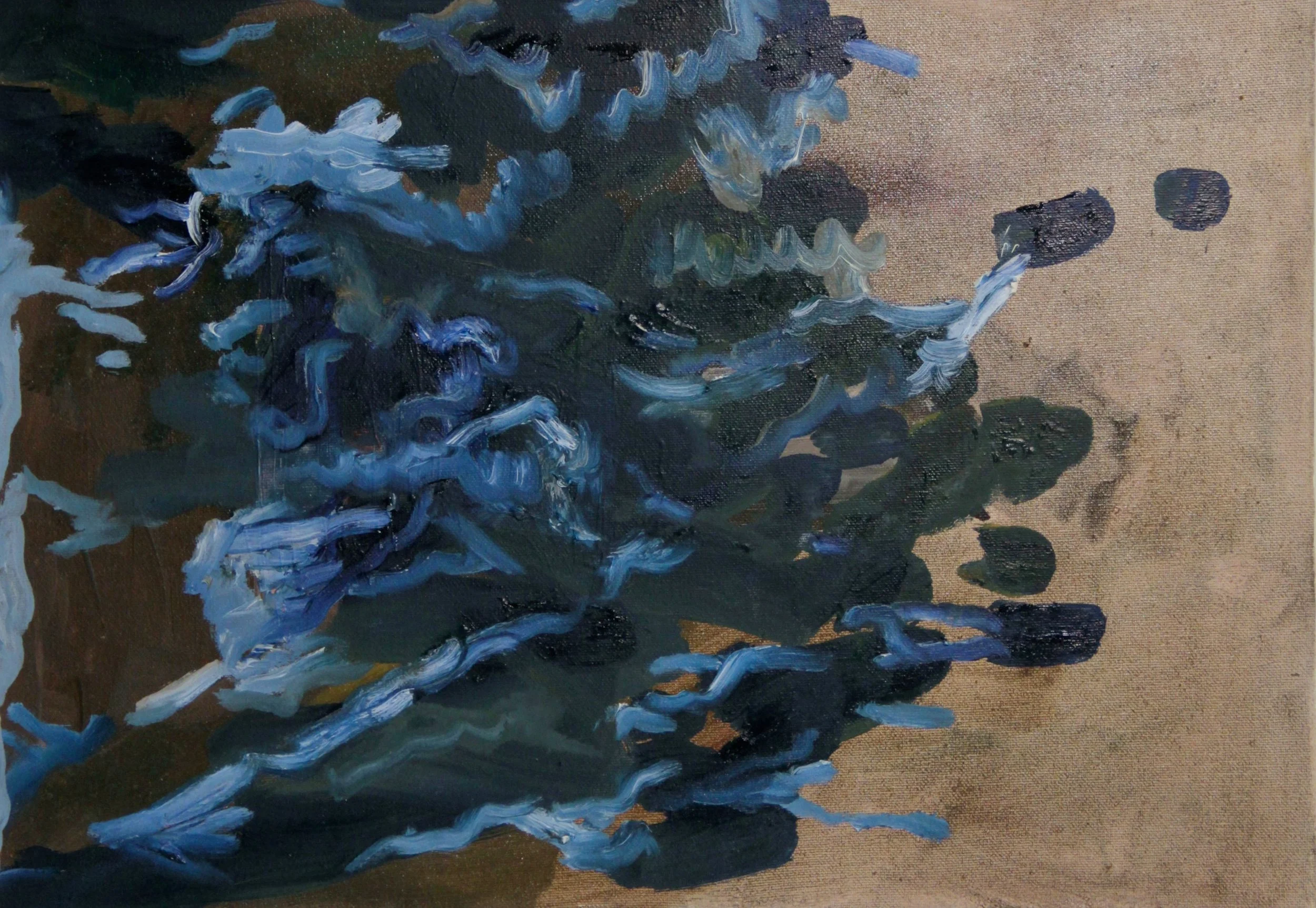 Blue Blobs, 2017oil on canvas42 x 29.5 cm.[Ref. AK1]