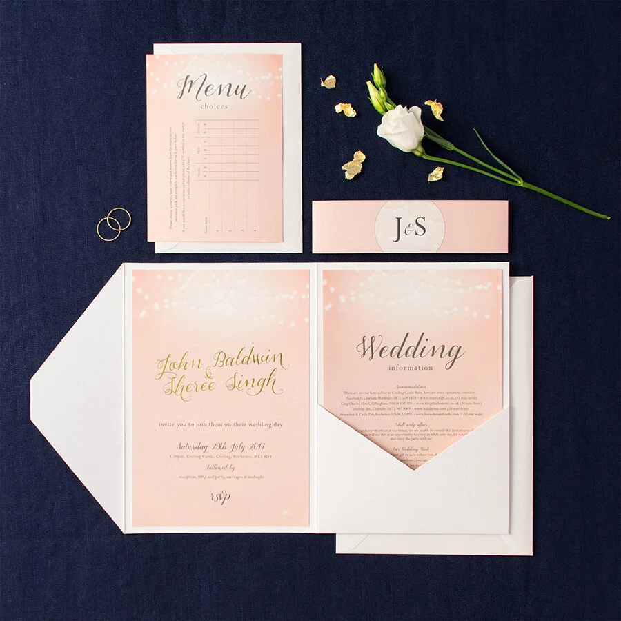 byblossom wedding stationery blue and gold