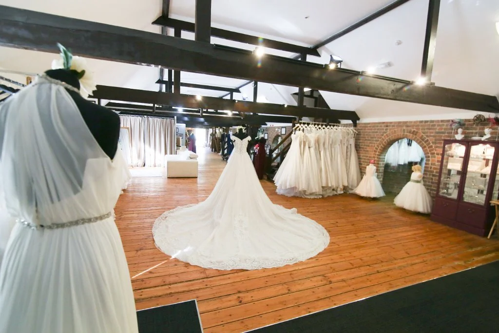 wedding dress in centre of room kent centre