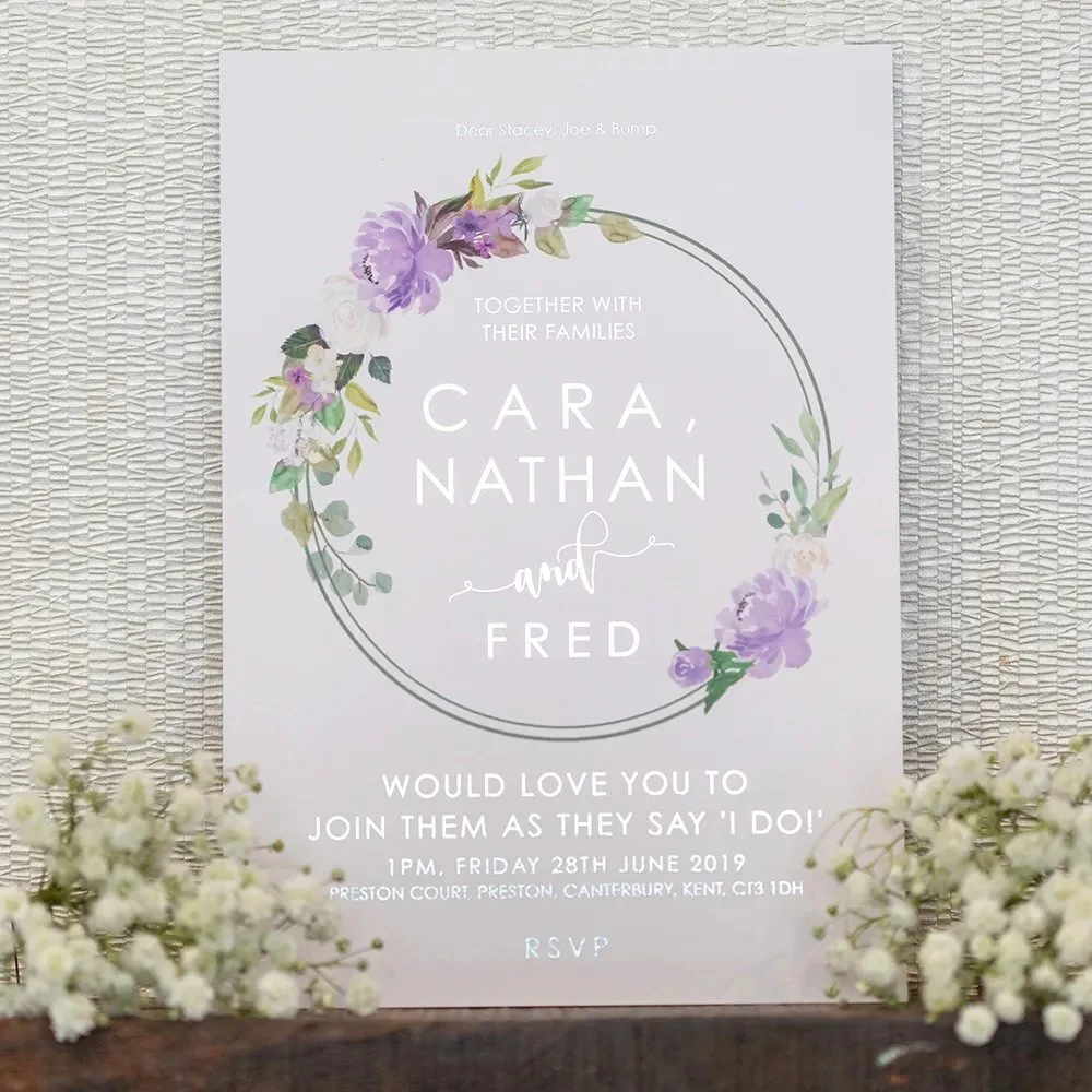romantic wedding invite from byblossom