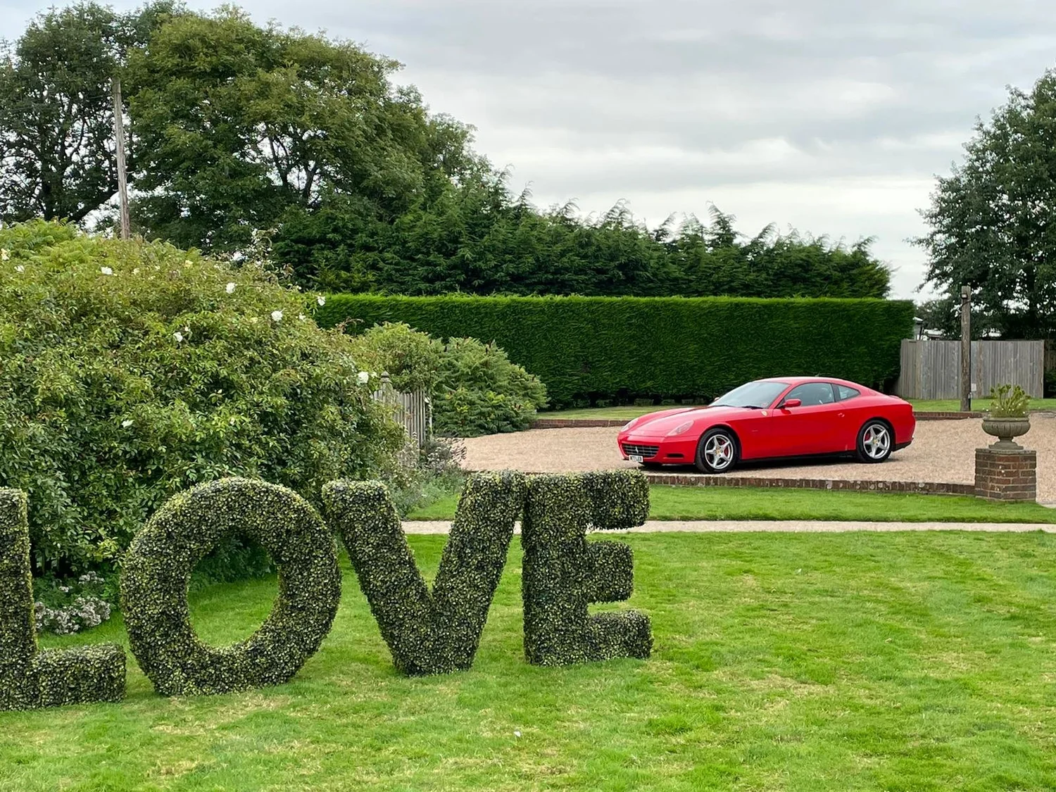 Ferrari wedding car in red