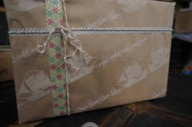 Paper Forward | Ahab's Sleigh print wrapping leterpressed on 100% recycled paper