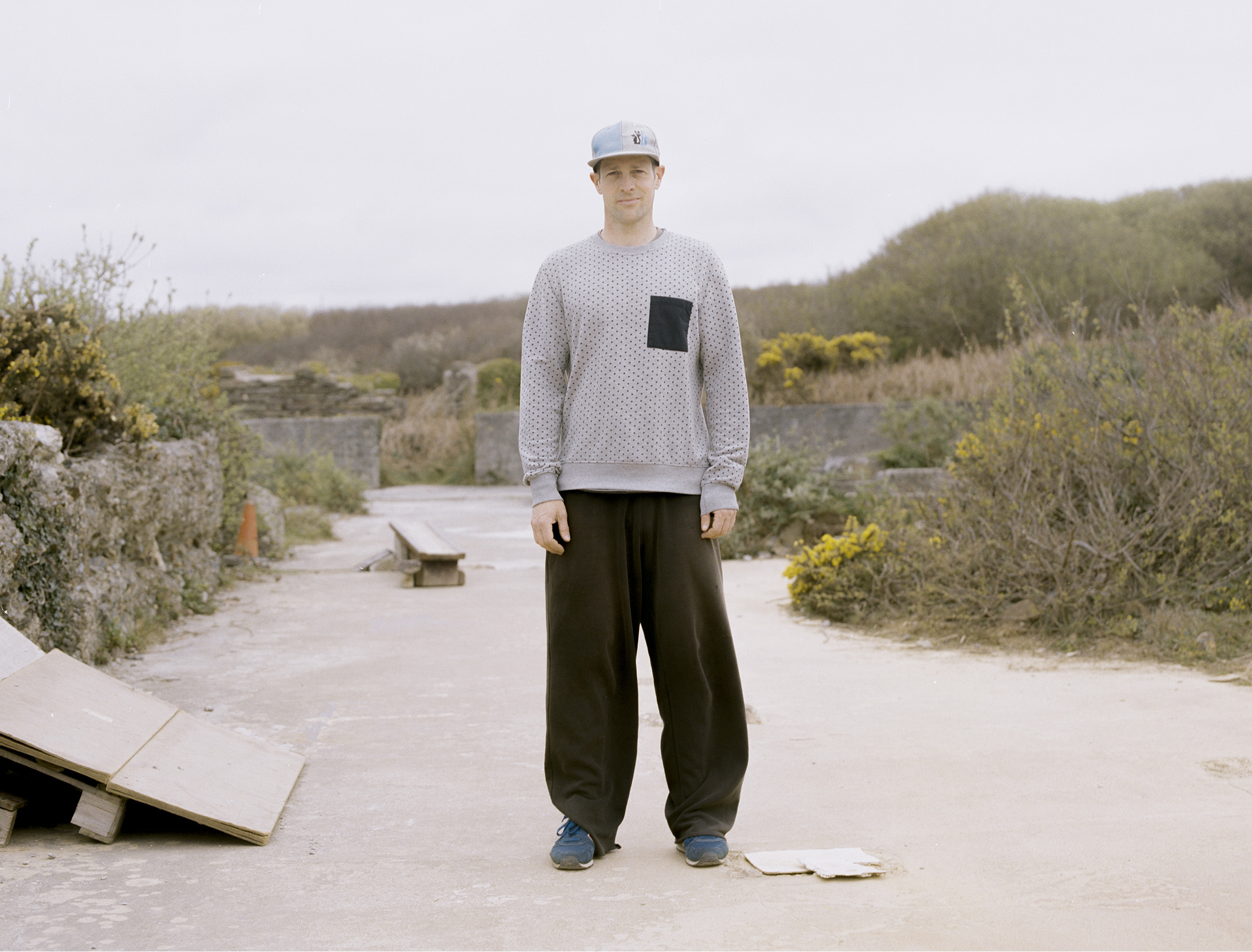  A portrait of Simon while he takes a short break from participating at the sport Parkour.&nbsp; 