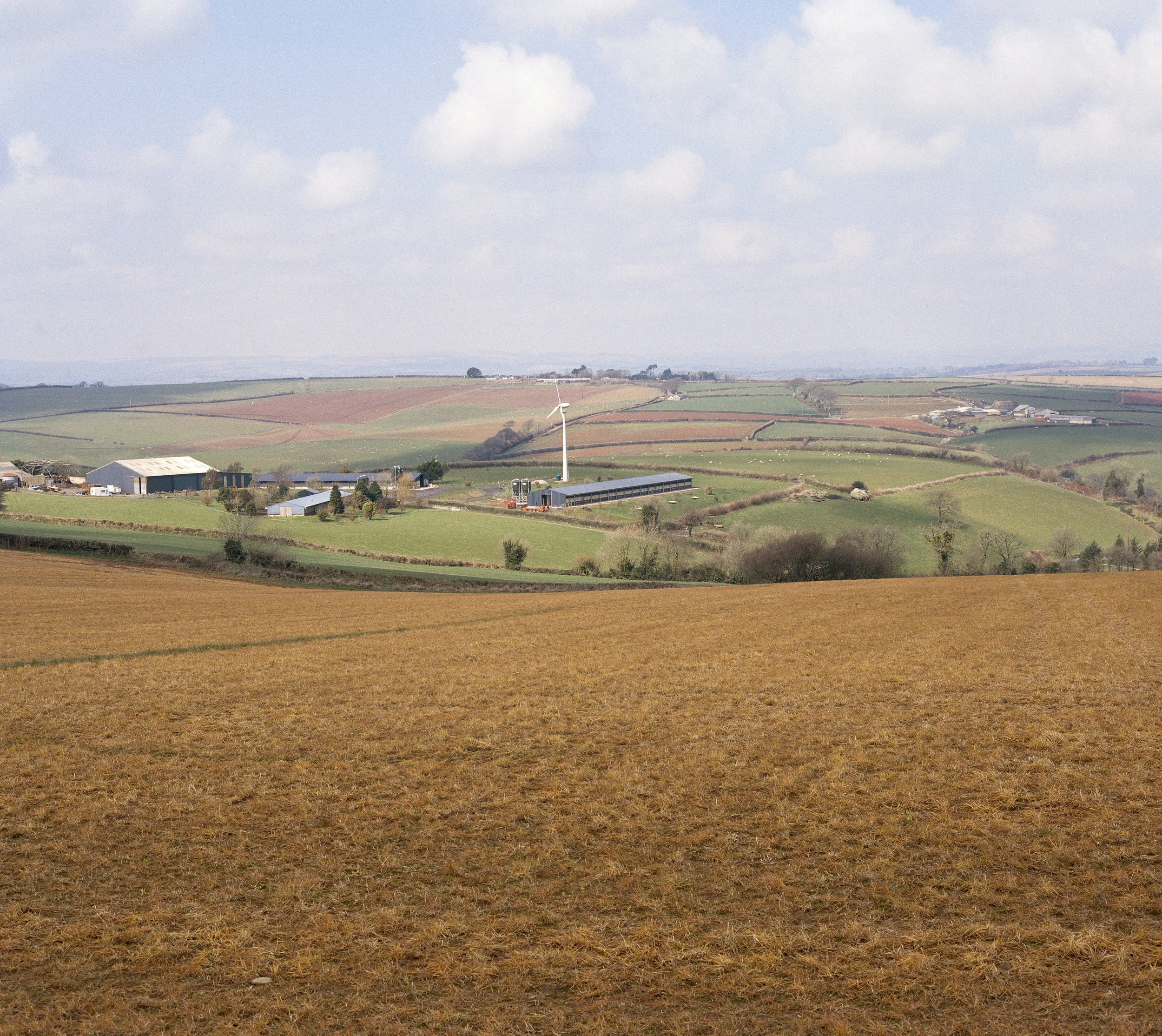 A landscape of Hembrough Farm. Hembrough Farm is owned by western rider Brian Rowden who runs his rodeo events there.