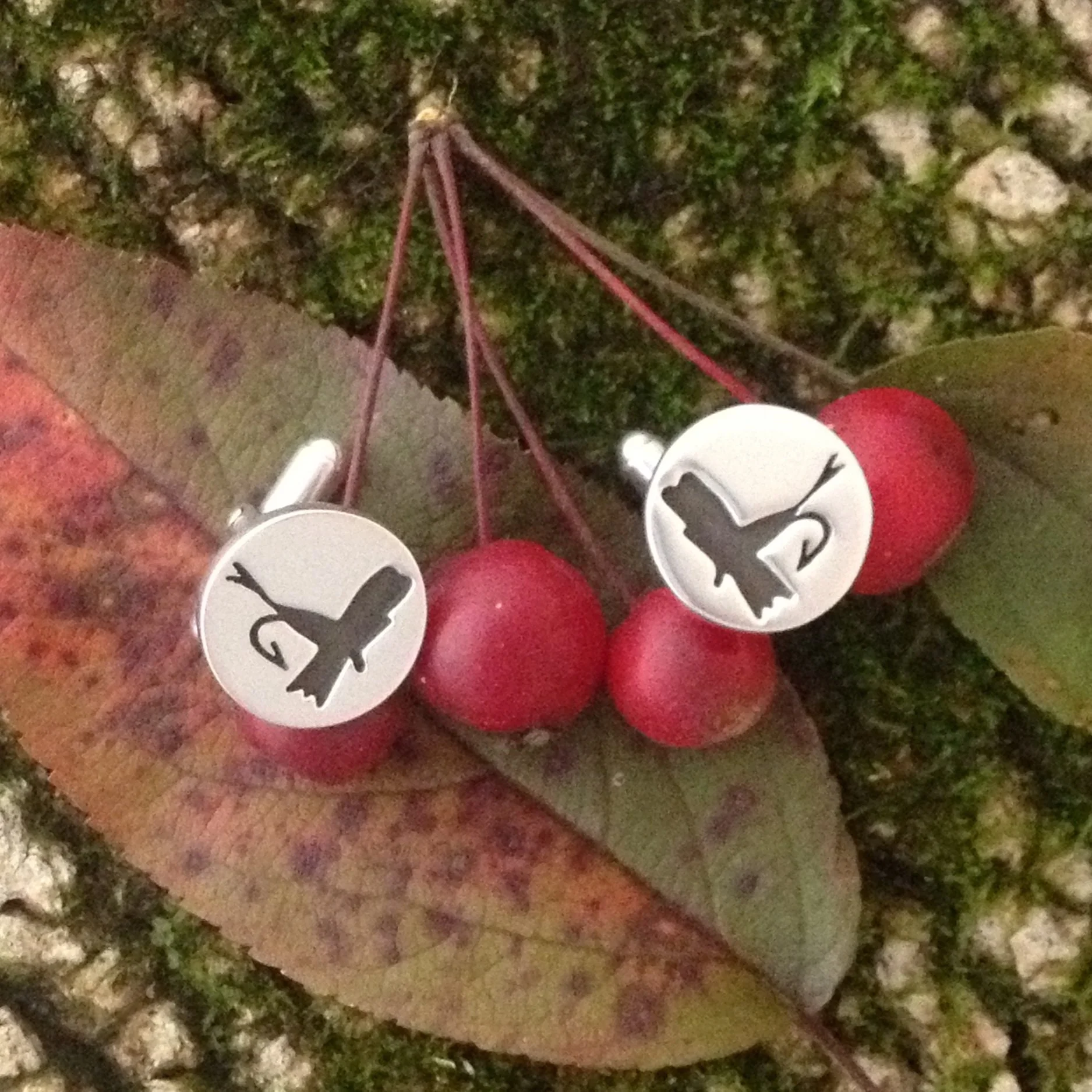 sterling silver fly fishing cufflinks