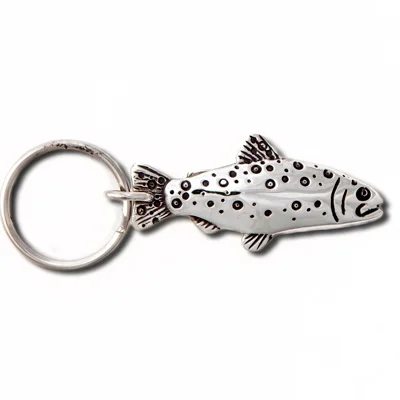 sterling silver trout key chain