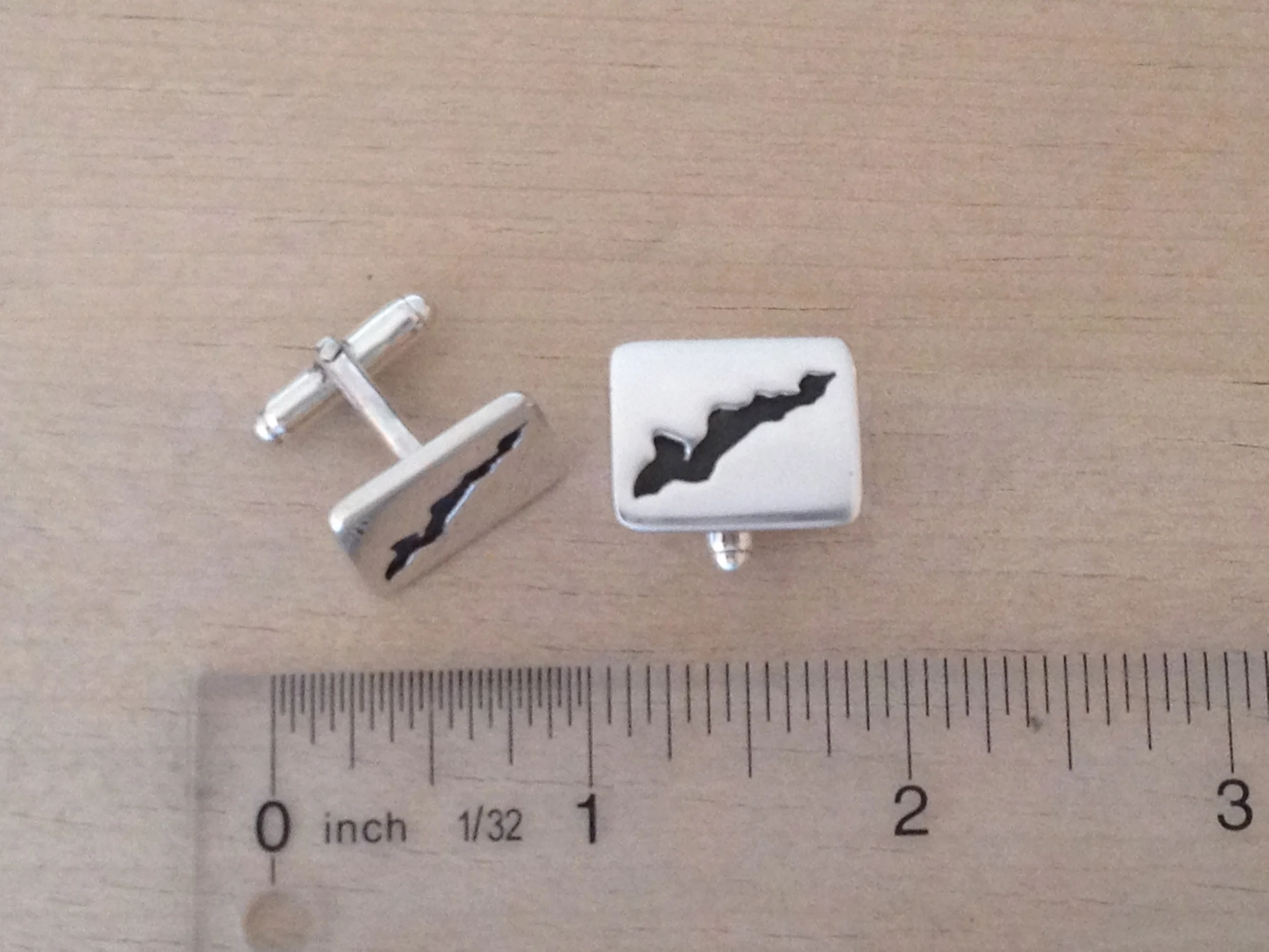 handmade sterling silver Fishers Island cufflinks
