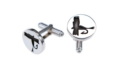 sterling silver fly fishing cufflinks