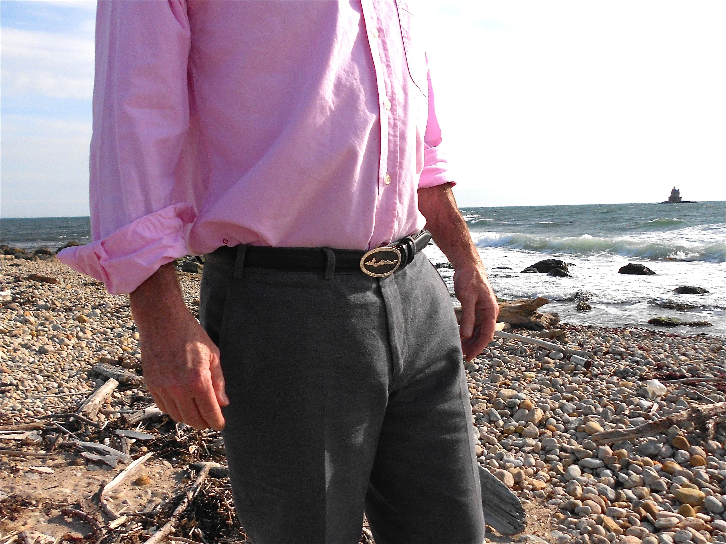 handmade sterling silver Fishers Island belt buckle