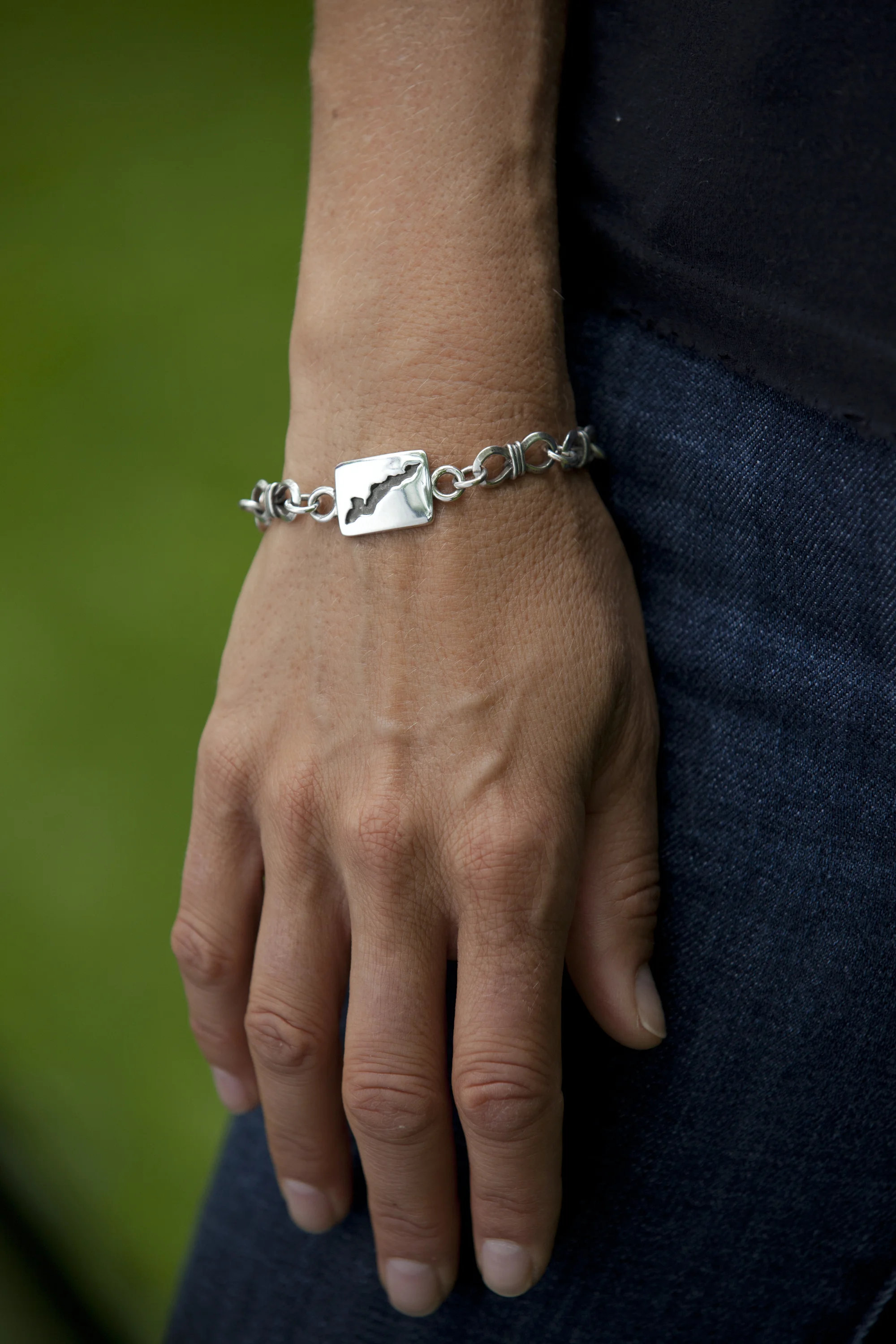 handmade sterling silver Fishers Island bracelet