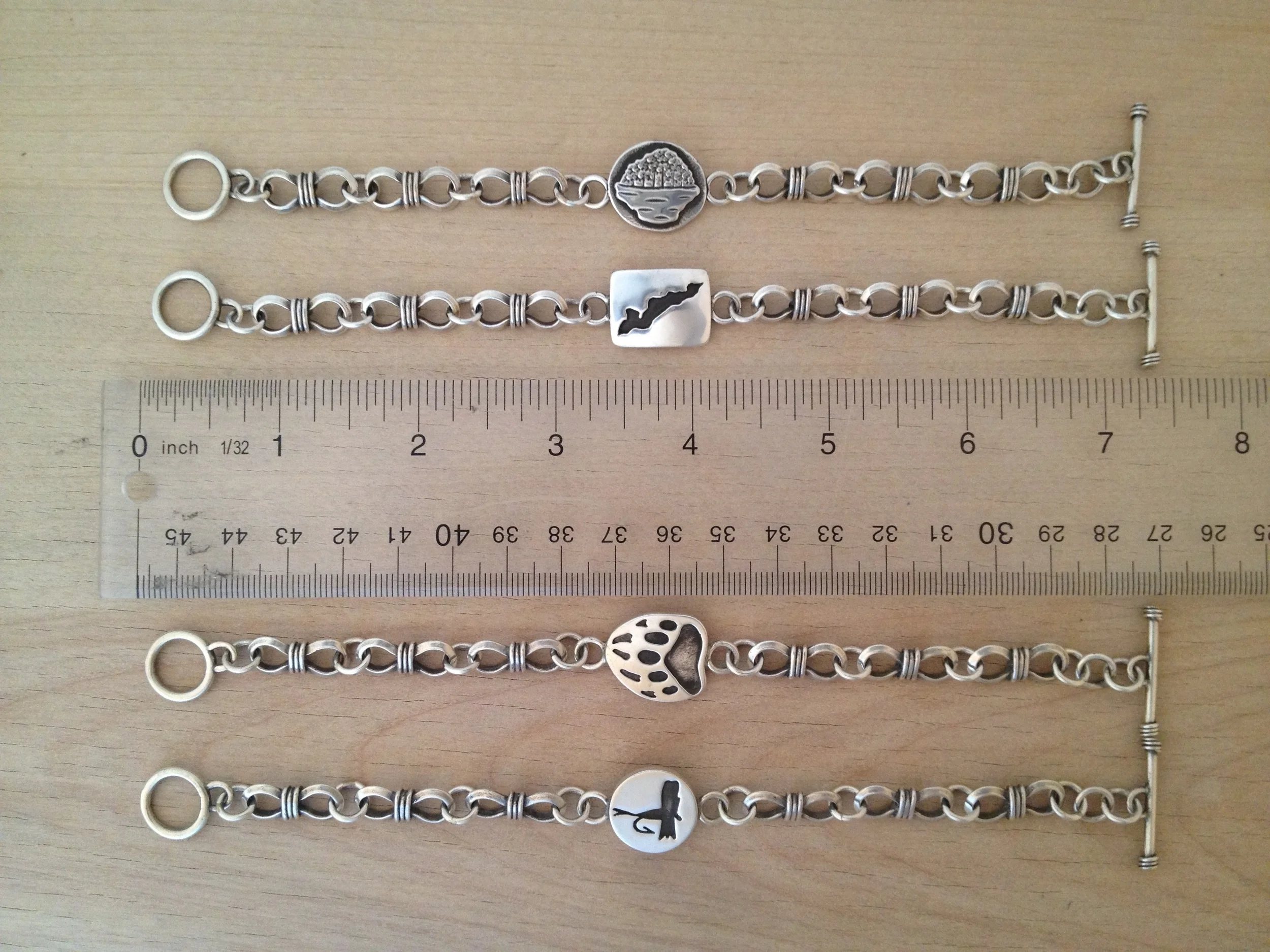 handmade sterling silver bracelets by silversmith Wendy Krag O'Neil