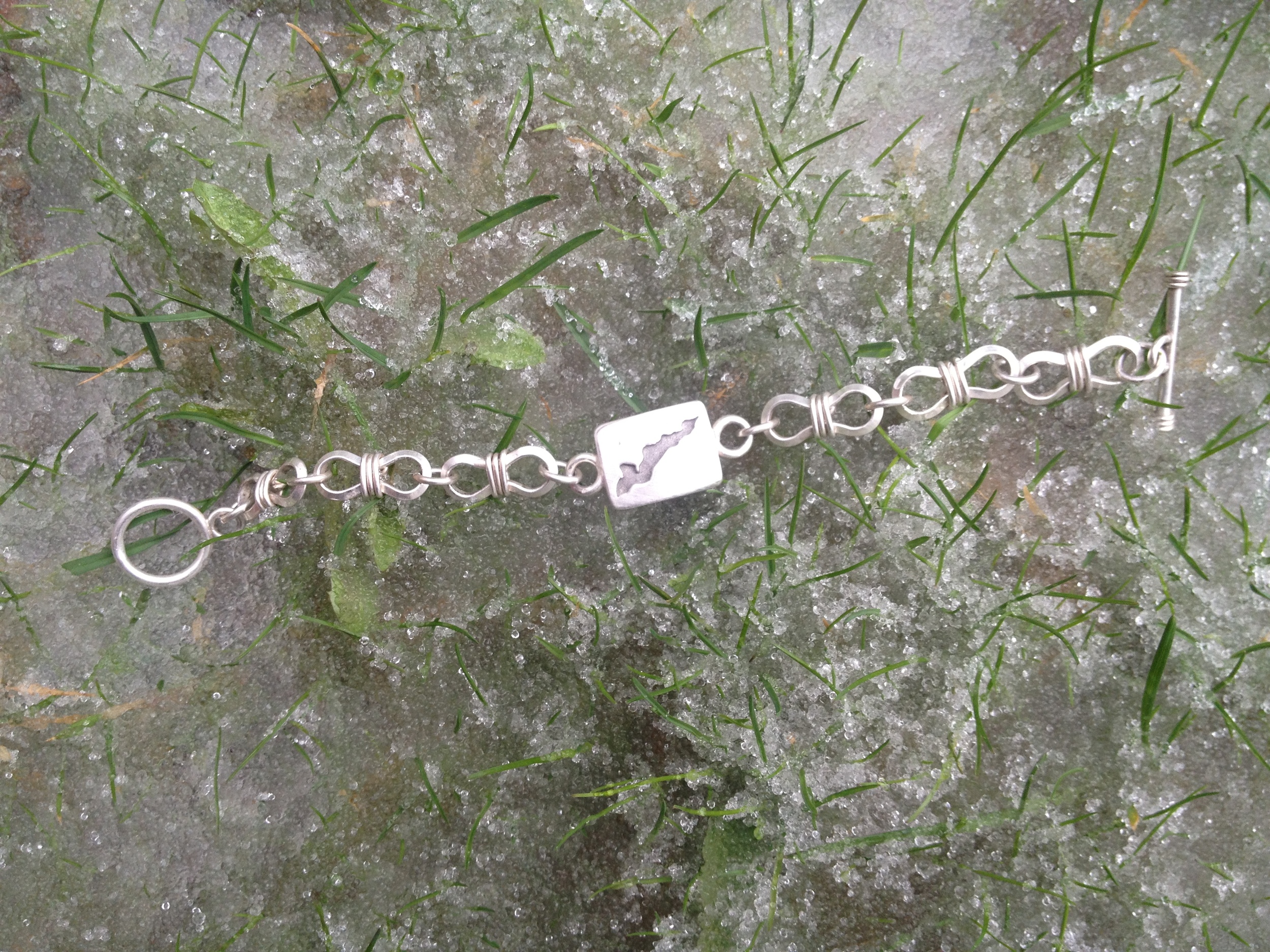 handmade sterling silver Fishers Island bracelet