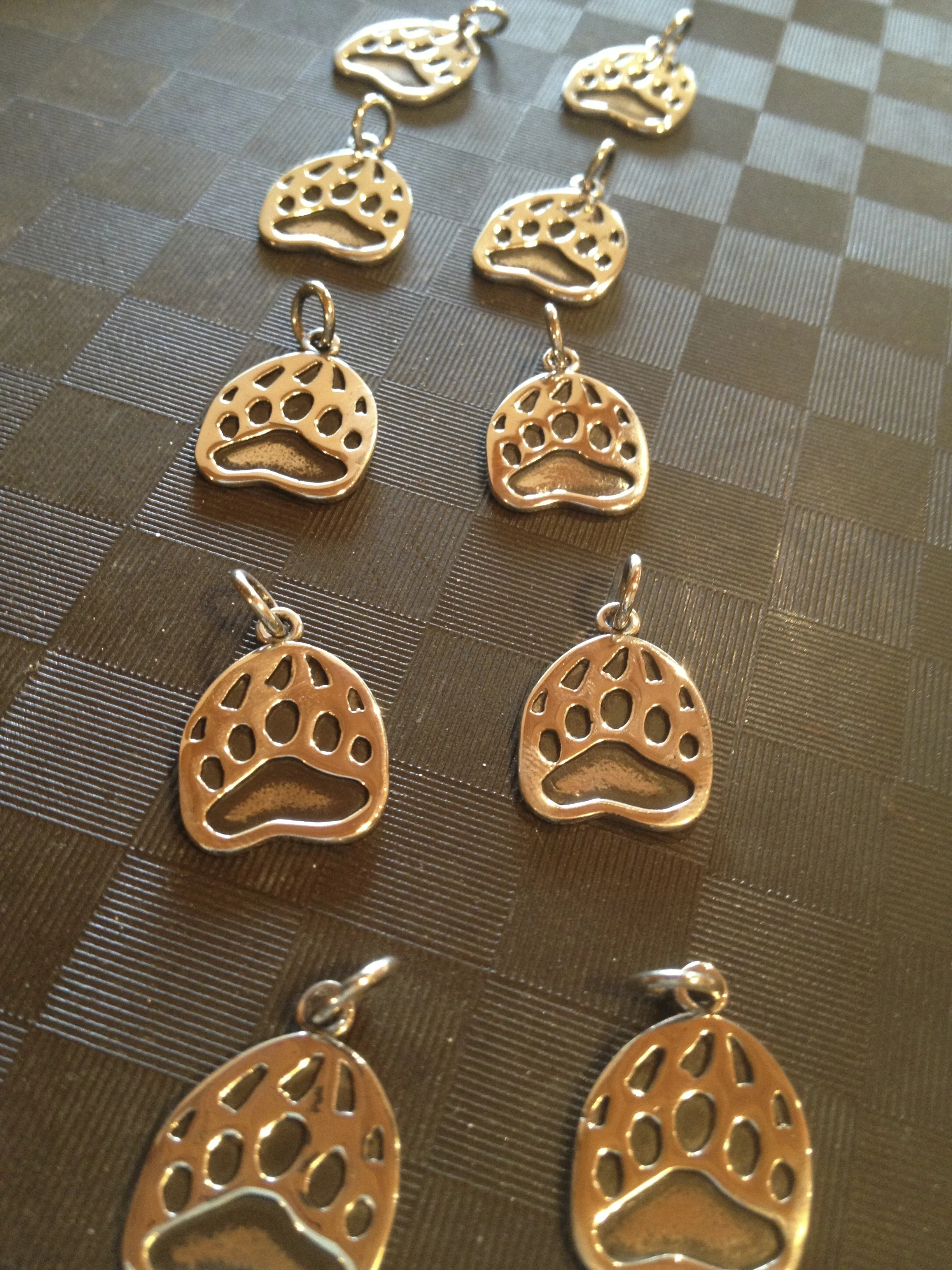 Handmade Sterling Silver Bear Paw Charm