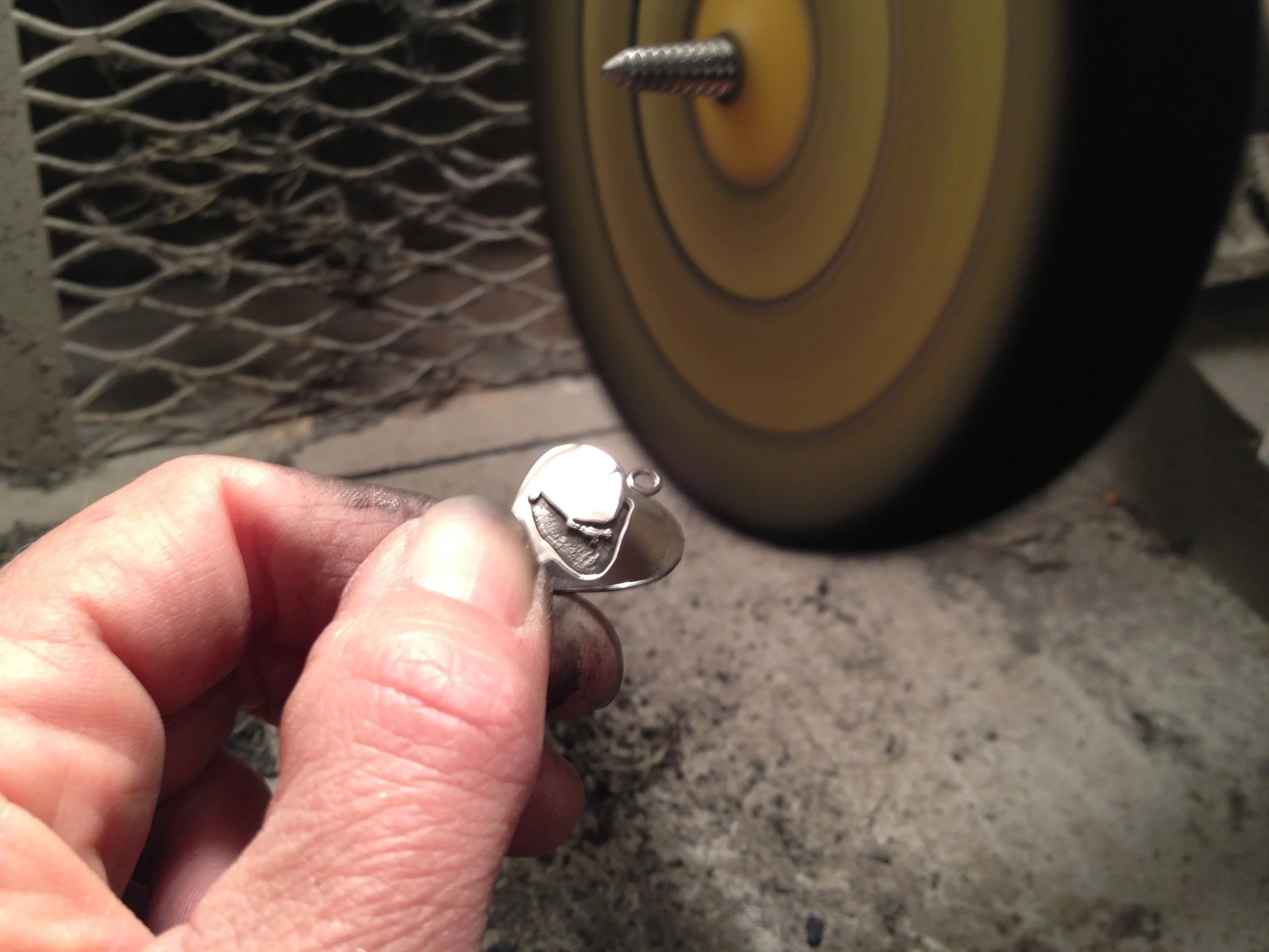 handmade sterling silver Nantucket heart charm necklace